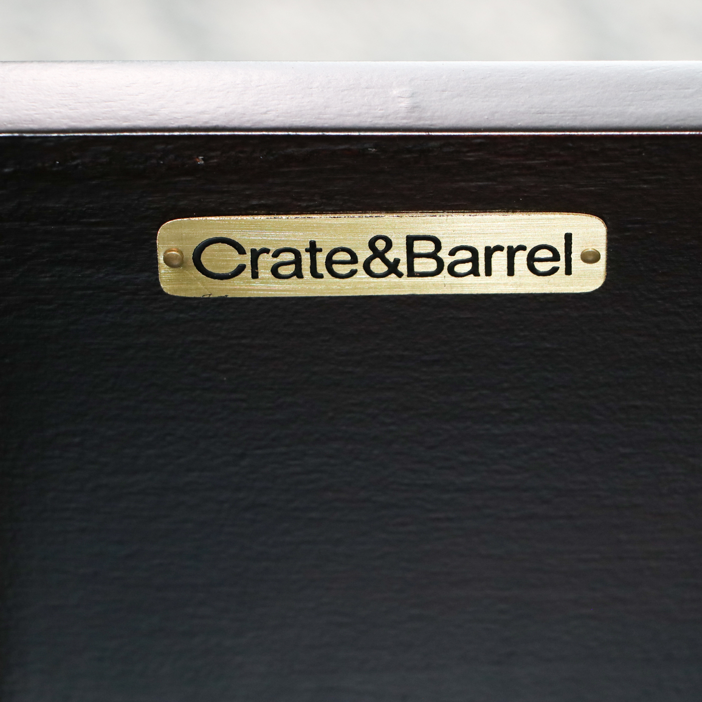 Pair of Crate & Barrel "Keane" Espresso Wood Charging Nightstands