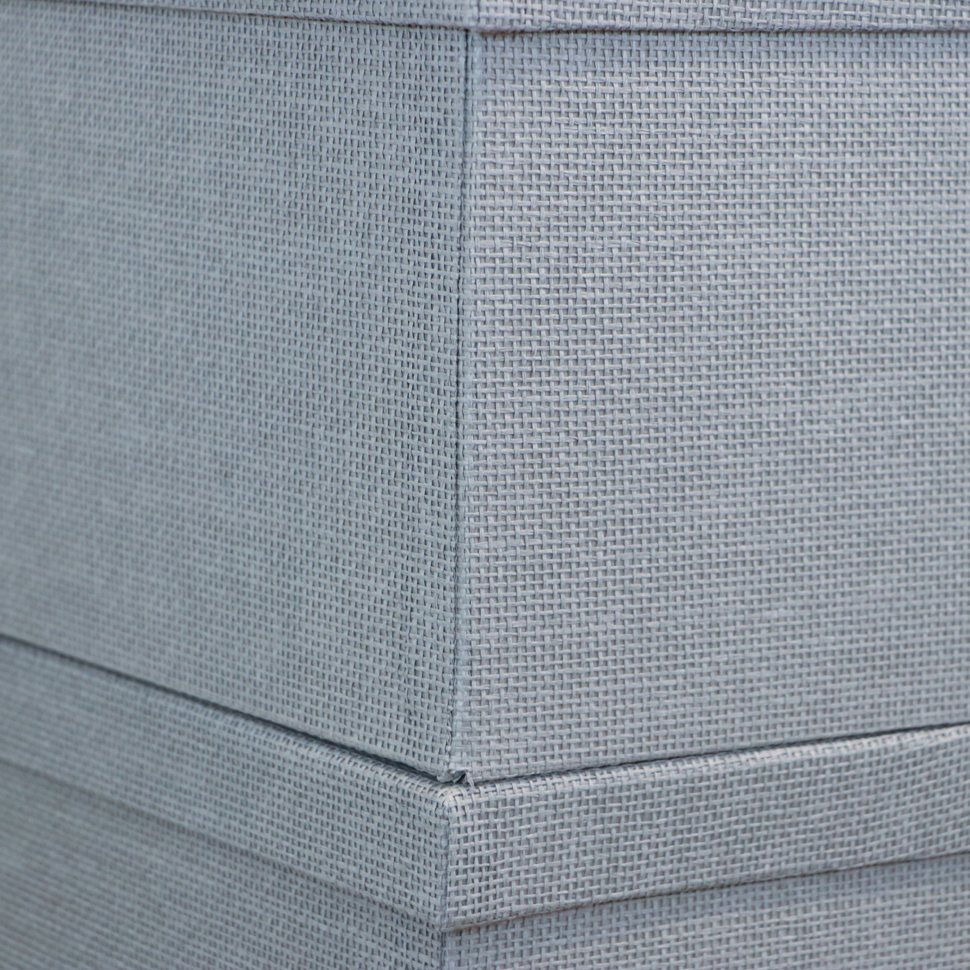 Grey Fabric Shoe Storage Cubes with Bath Linens and Clothes Hangers