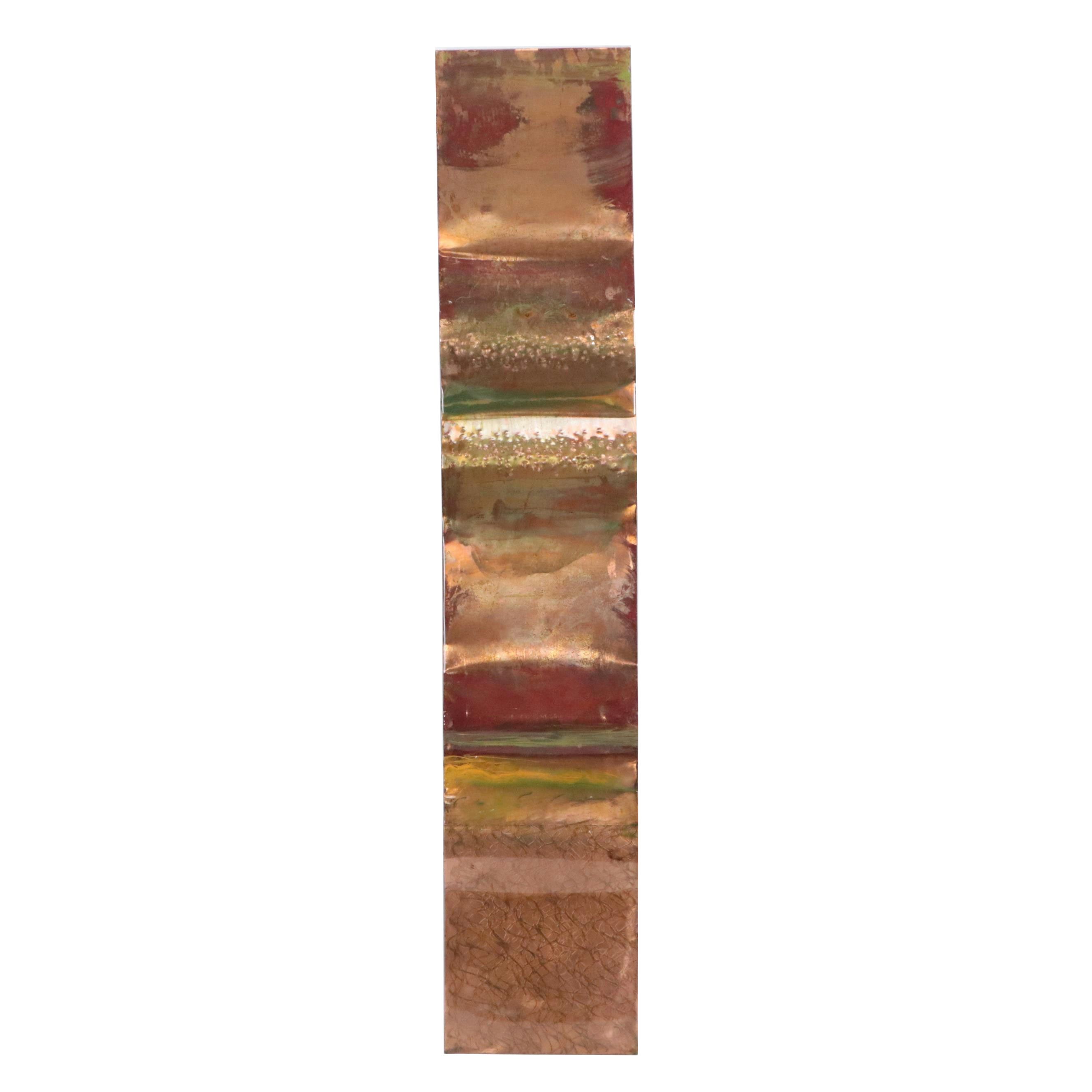 Ken Rausch Large-Scale Abstract Mixed Media Painting on Copper Panel "Sage"