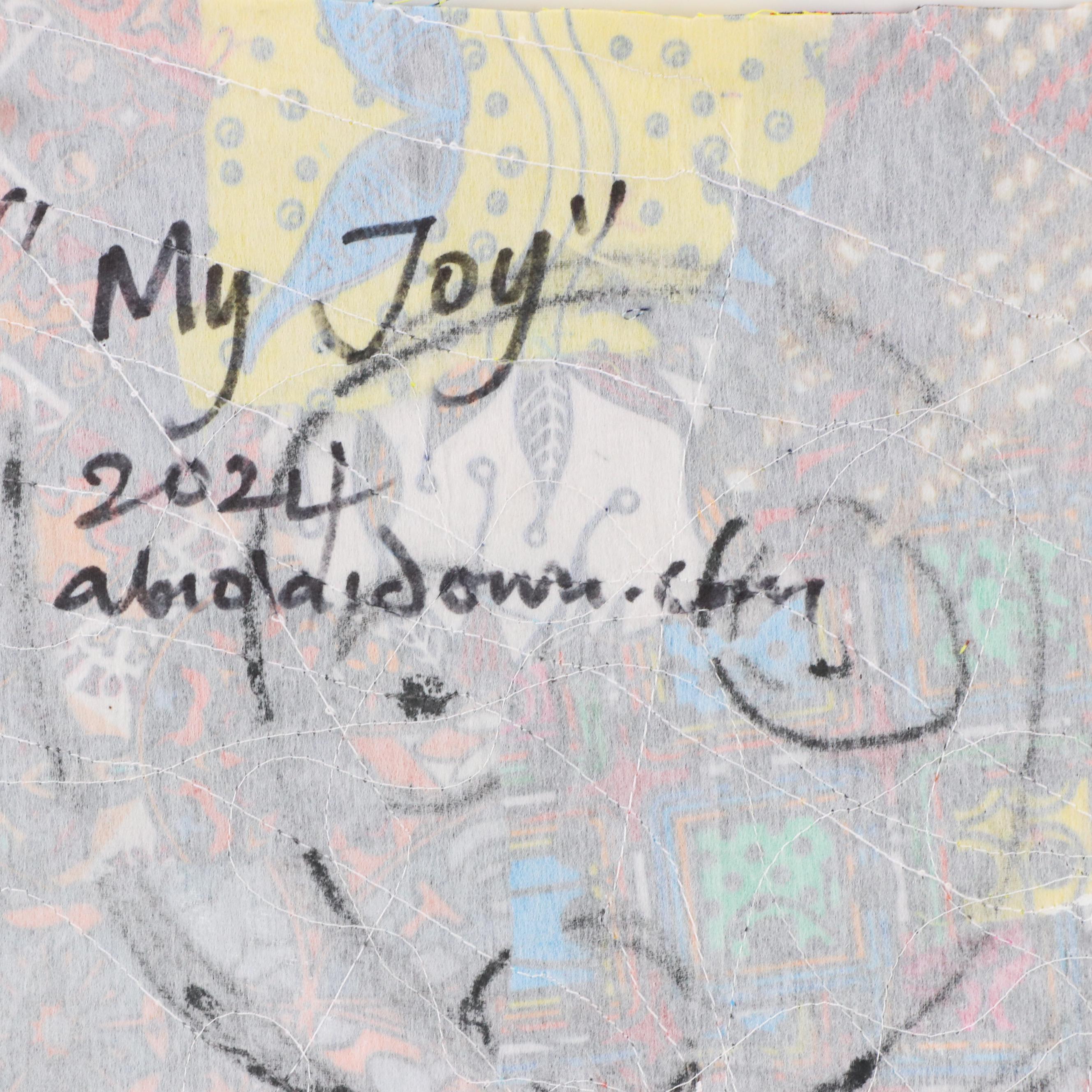 Abiola Idowu Figurative Mixed Media Painting "My Joy," 2024