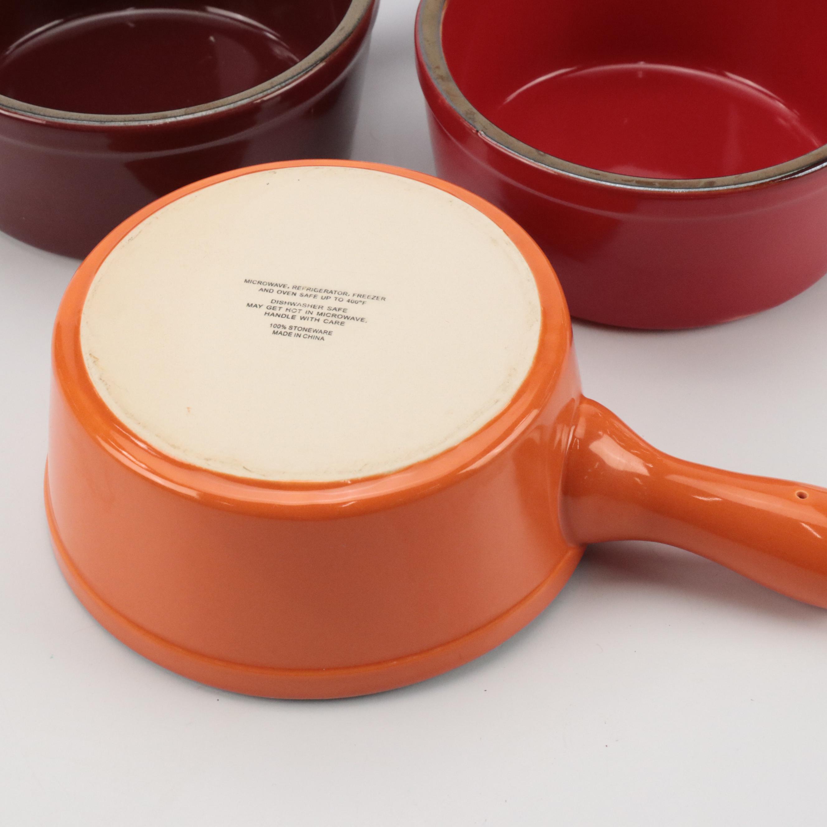 Nordic Ware Enameled Cast Aluminum Dutch Ovens with Other Stoneware Soup Bowls