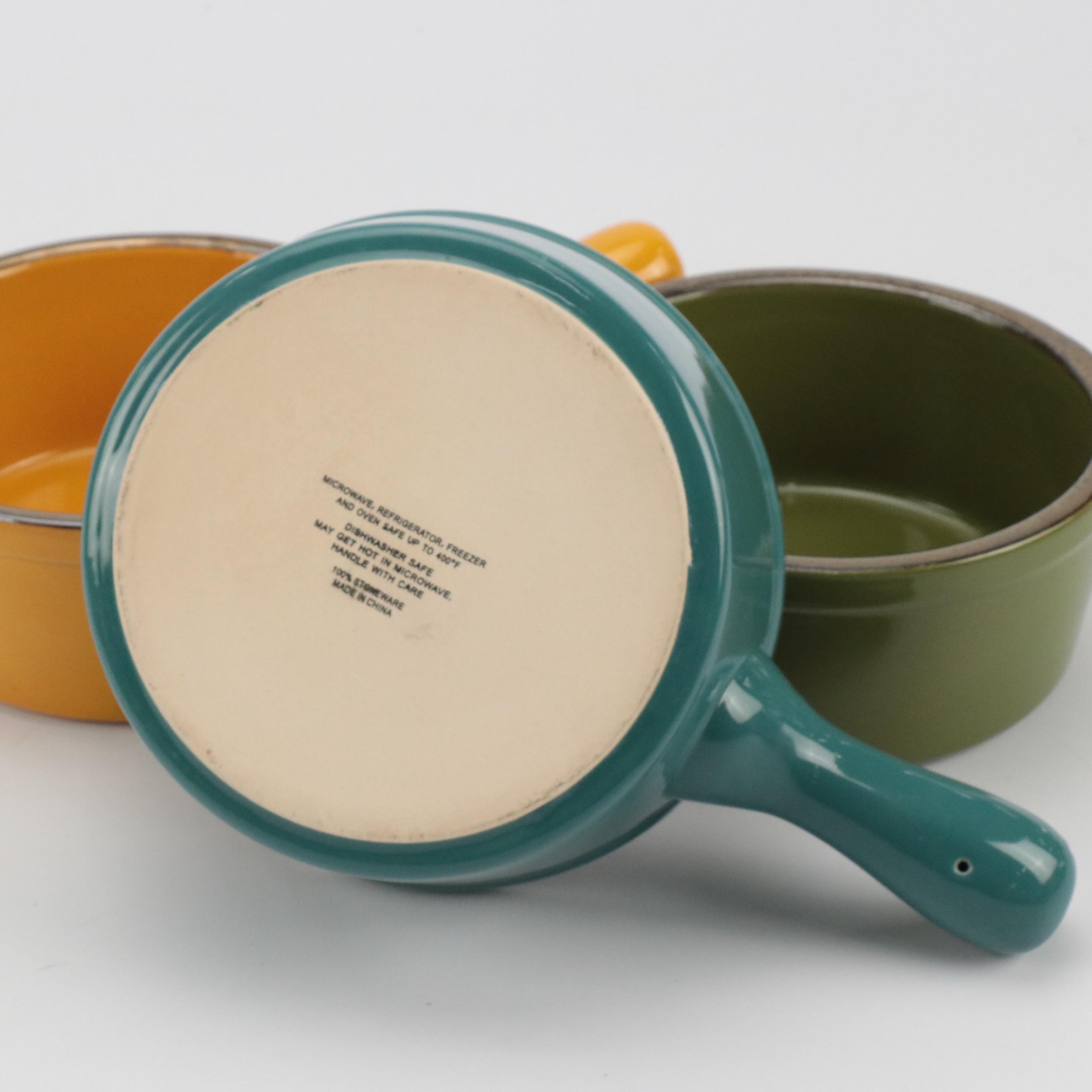 Nordic Ware Enameled Cast Aluminum Dutch Ovens with Other Stoneware Soup Bowls