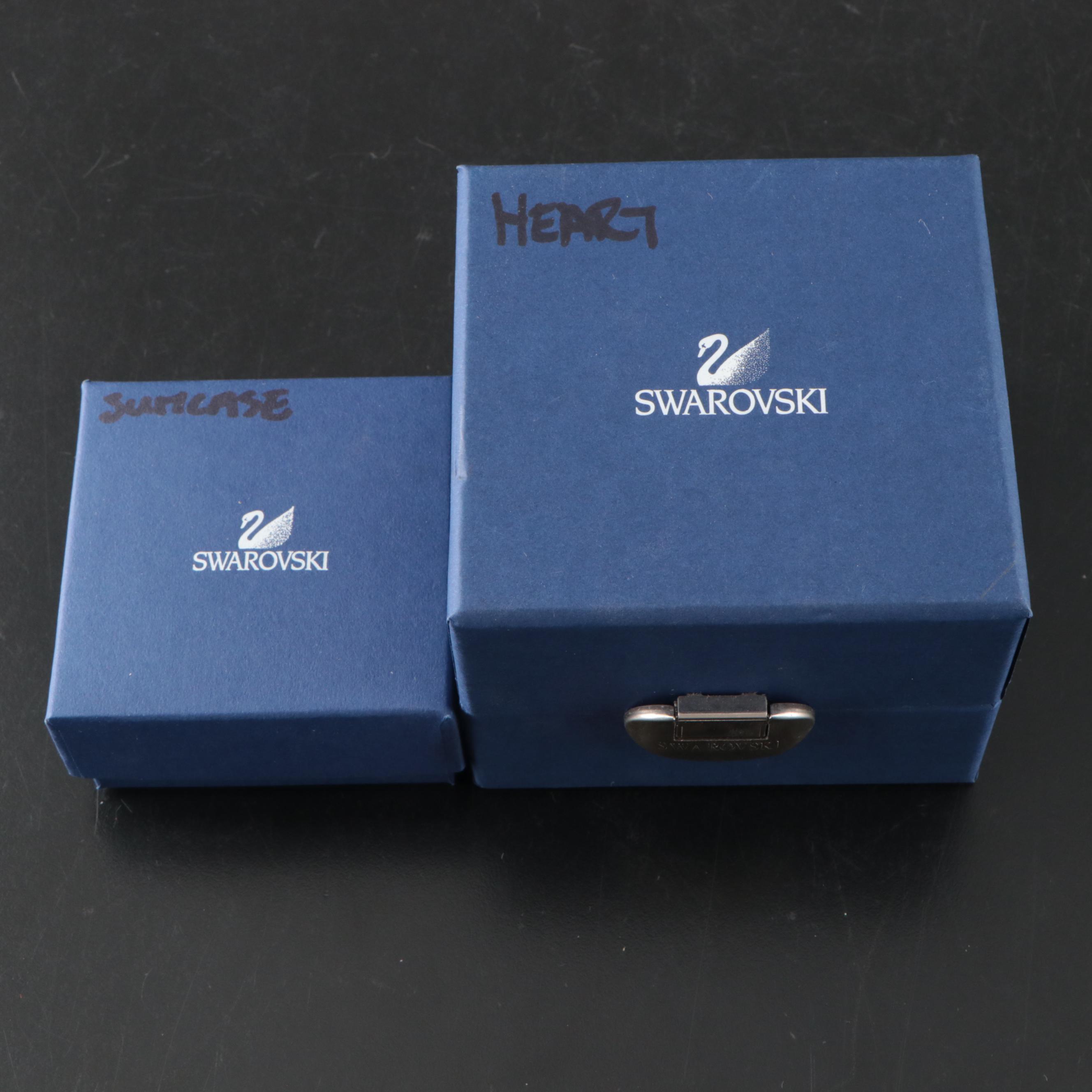 Swarovski Crystal Heart Paperweight with More Crystal Paperweights