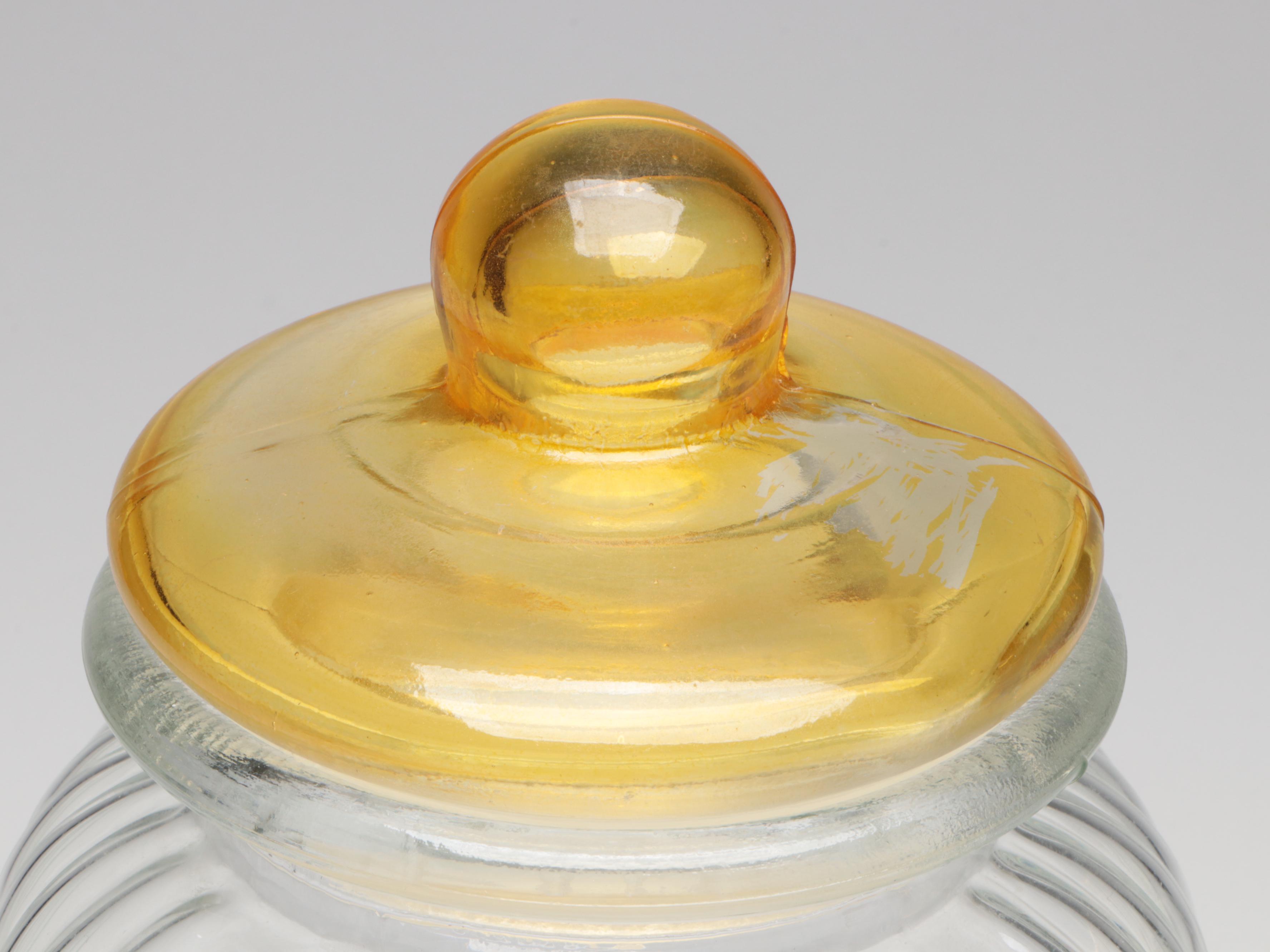 Yellow Top Glass Food Canister Set