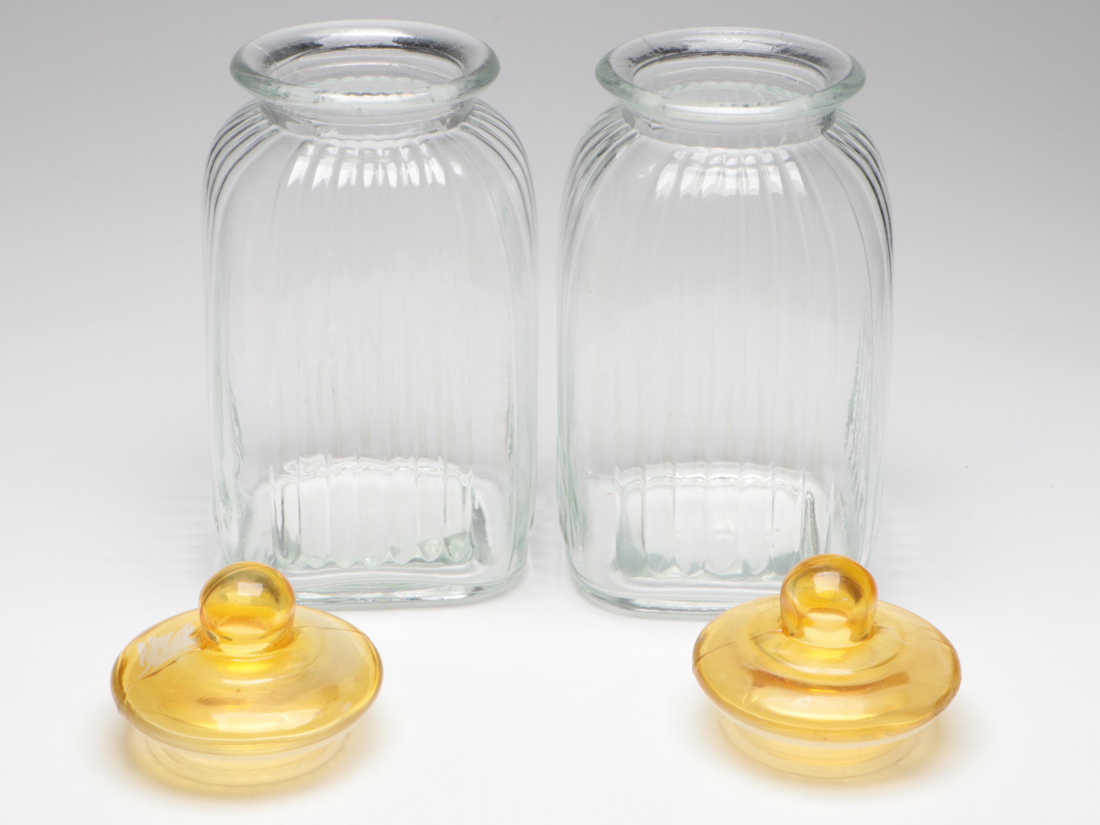 Yellow Top Glass Food Canister Set