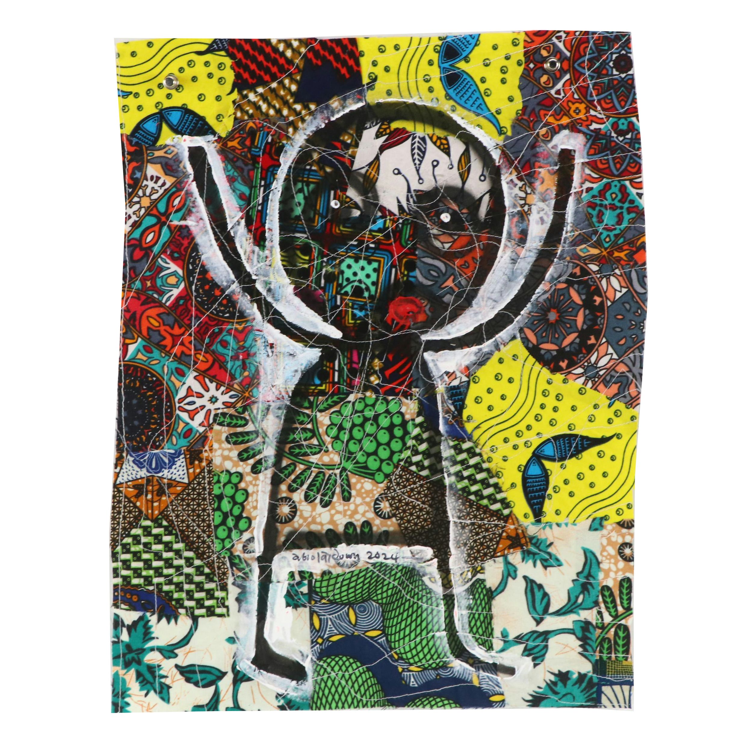 Abiola Idowu Figurative Mixed Media Painting "My Joy," 2024