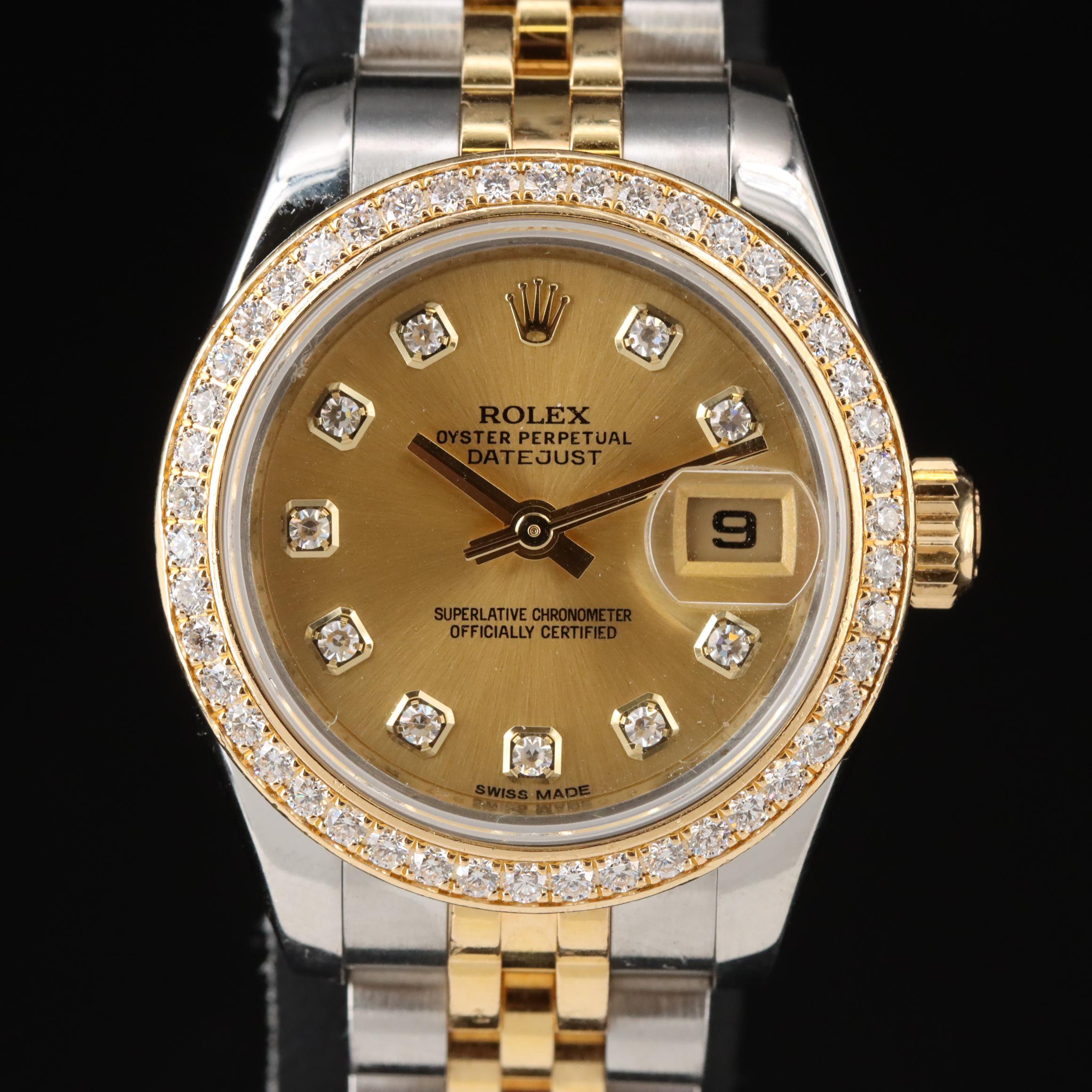 Rolex Factory Diamond Dial and Bezel Datejust Watch
