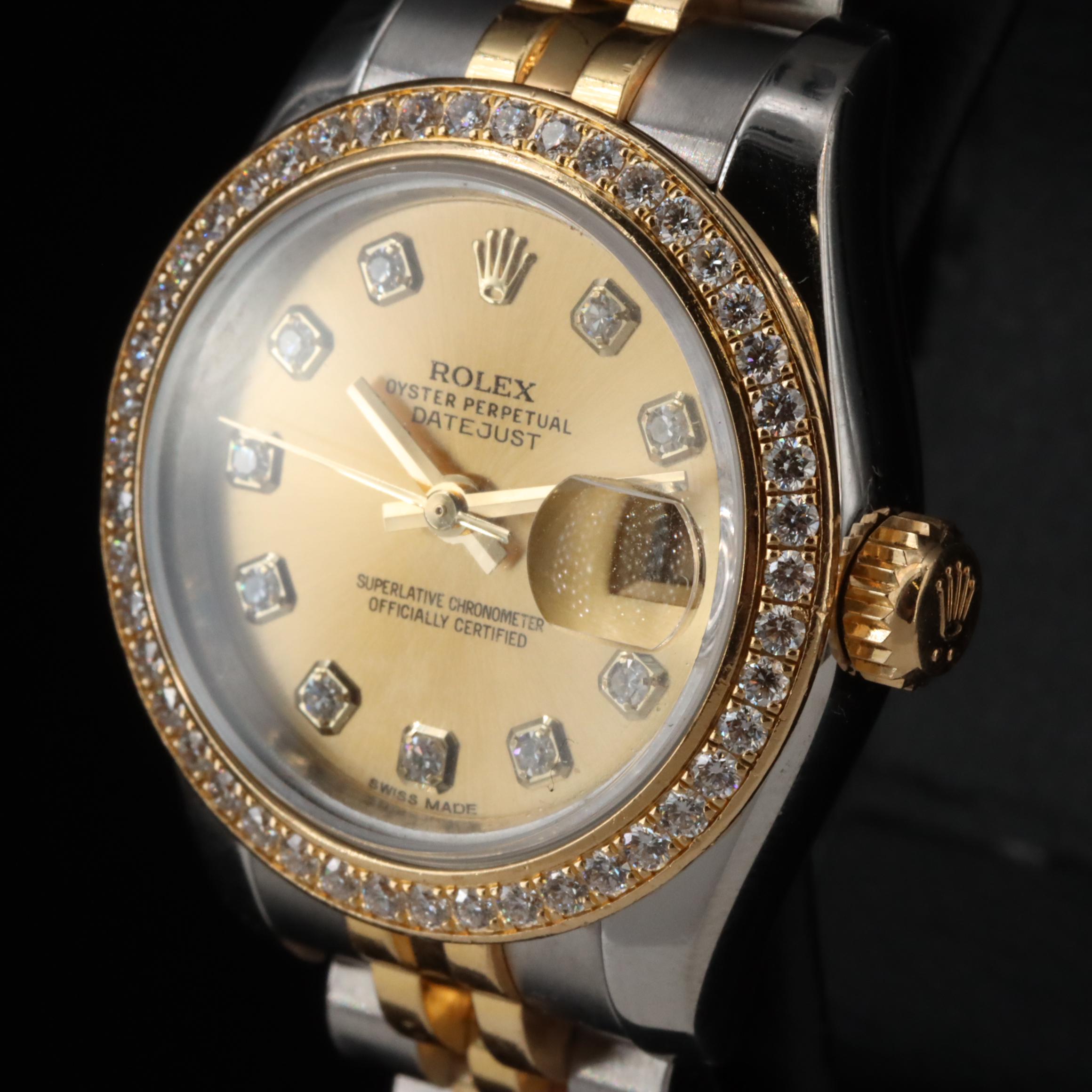 Rolex Factory Diamond Dial and Bezel Datejust Watch