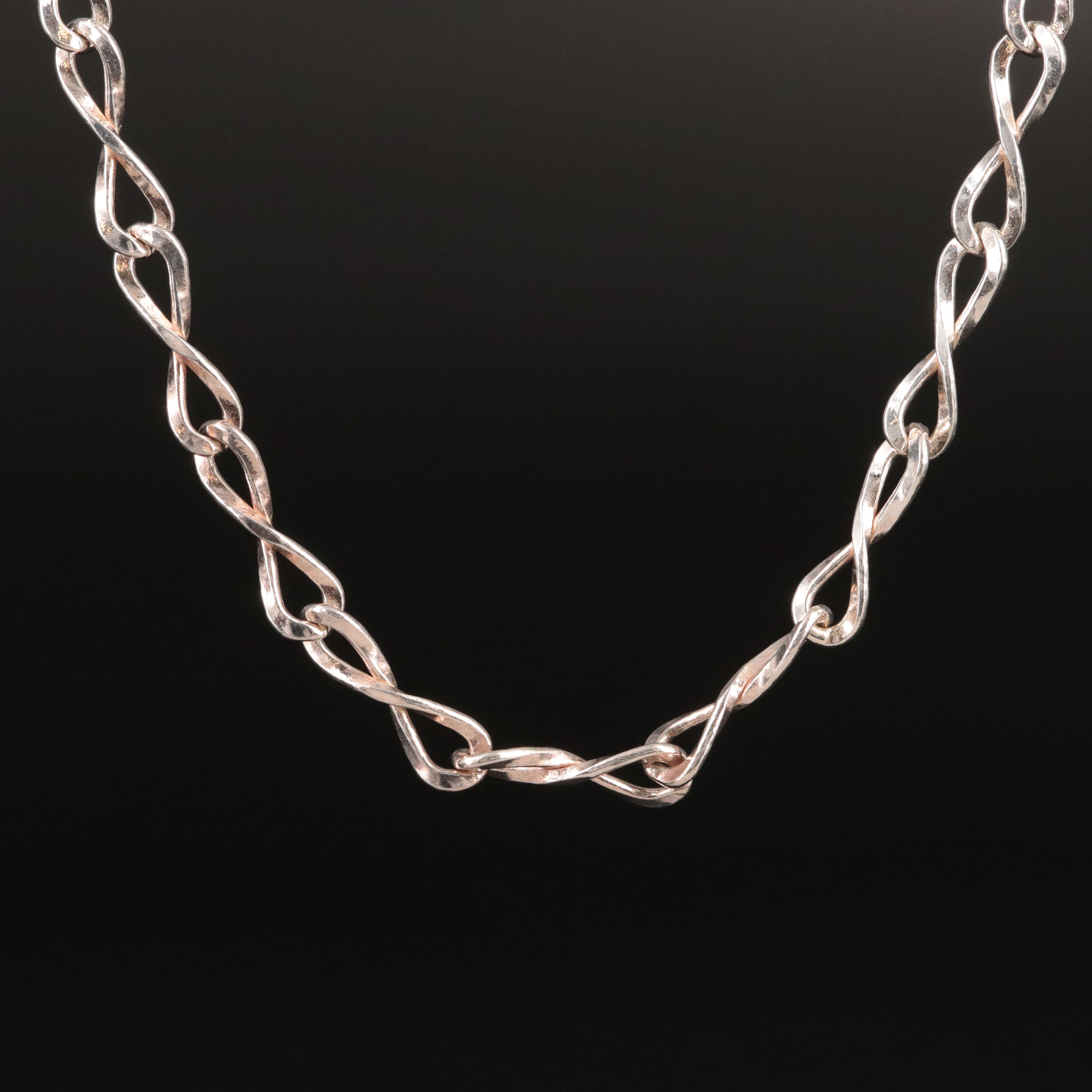 Fine Silver Infinity Link Necklace