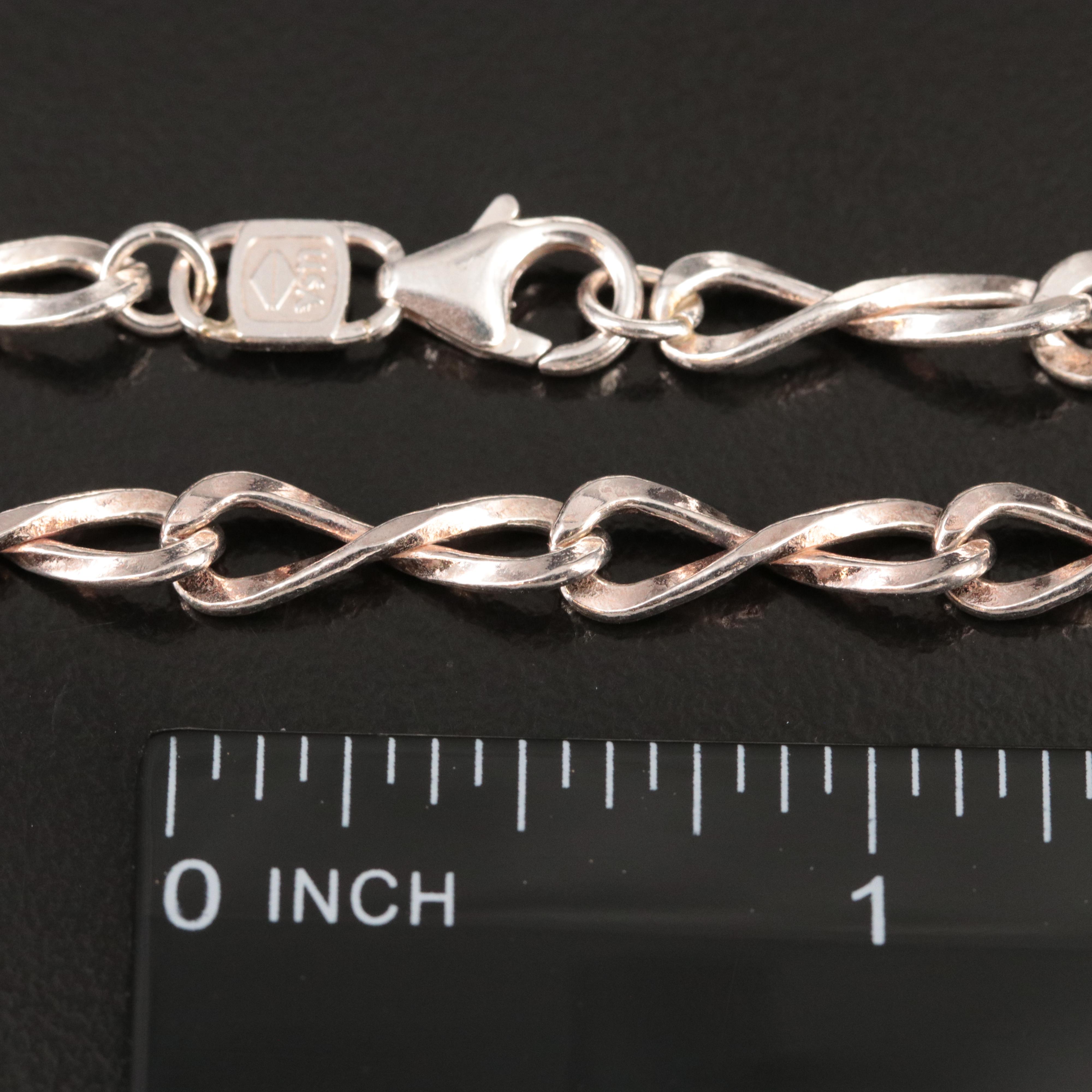 Fine Silver Infinity Link Necklace