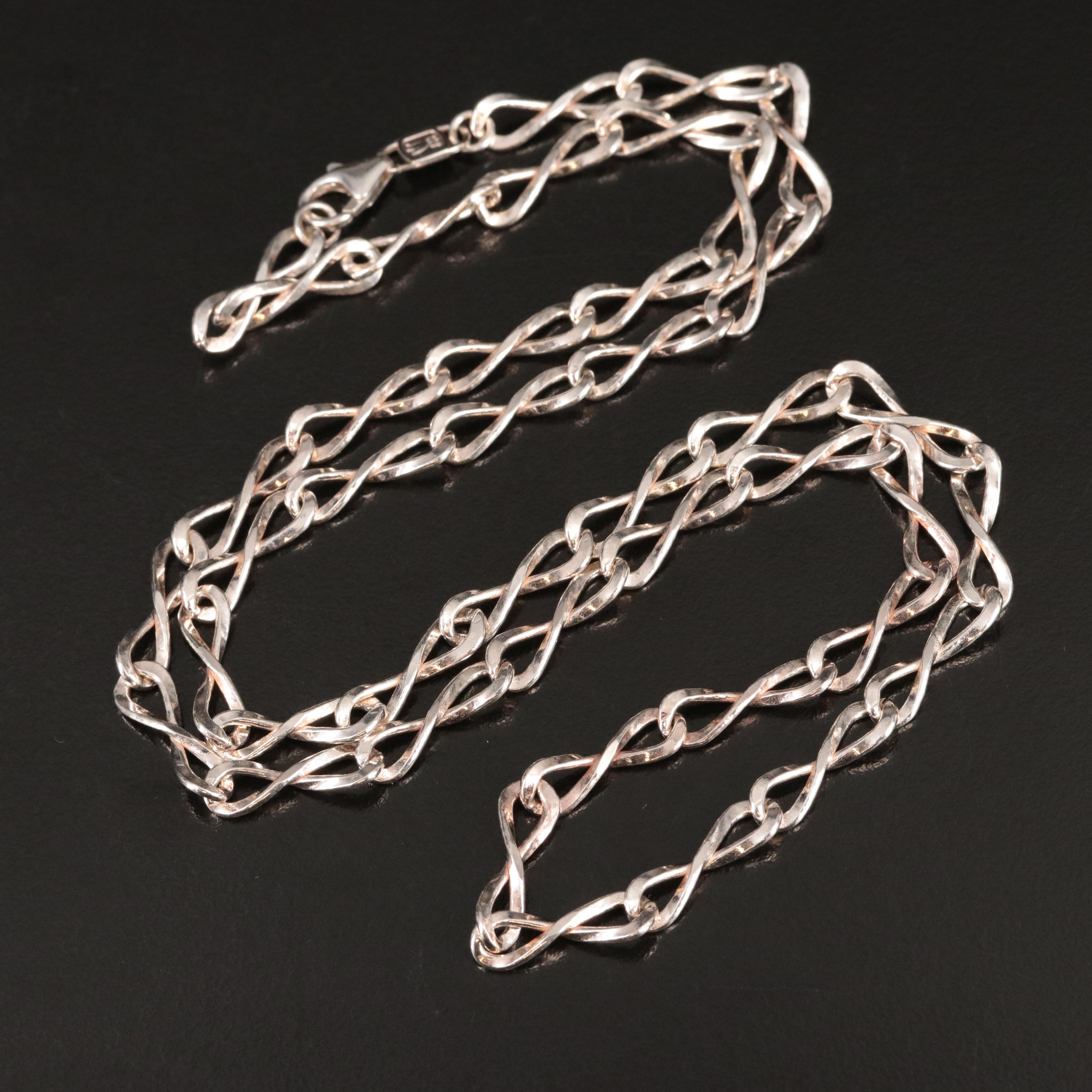 Fine Silver Infinity Link Necklace