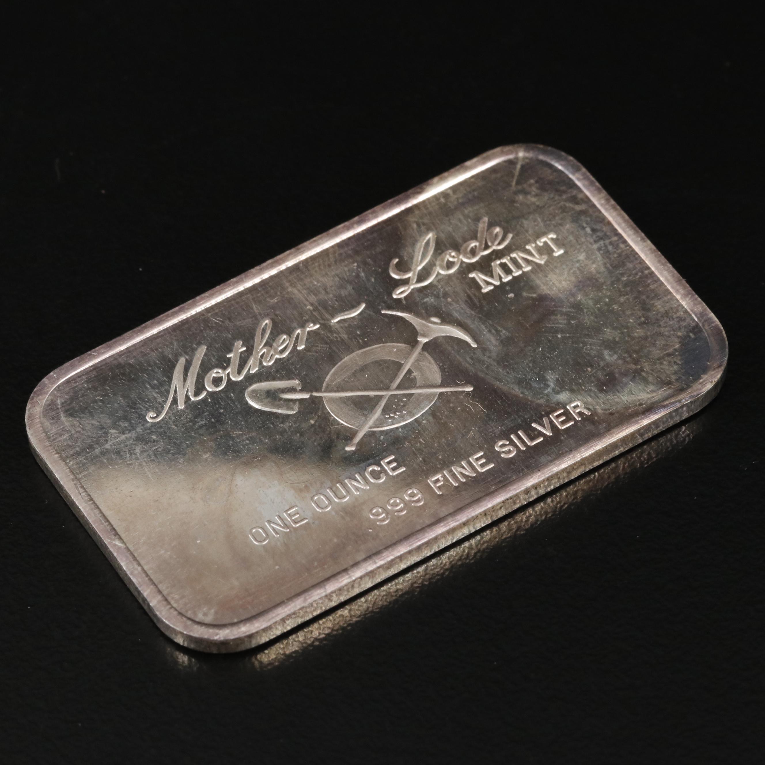 One Ounce .999 Silver Bar the Prospectors by the Mother-Lode Mint