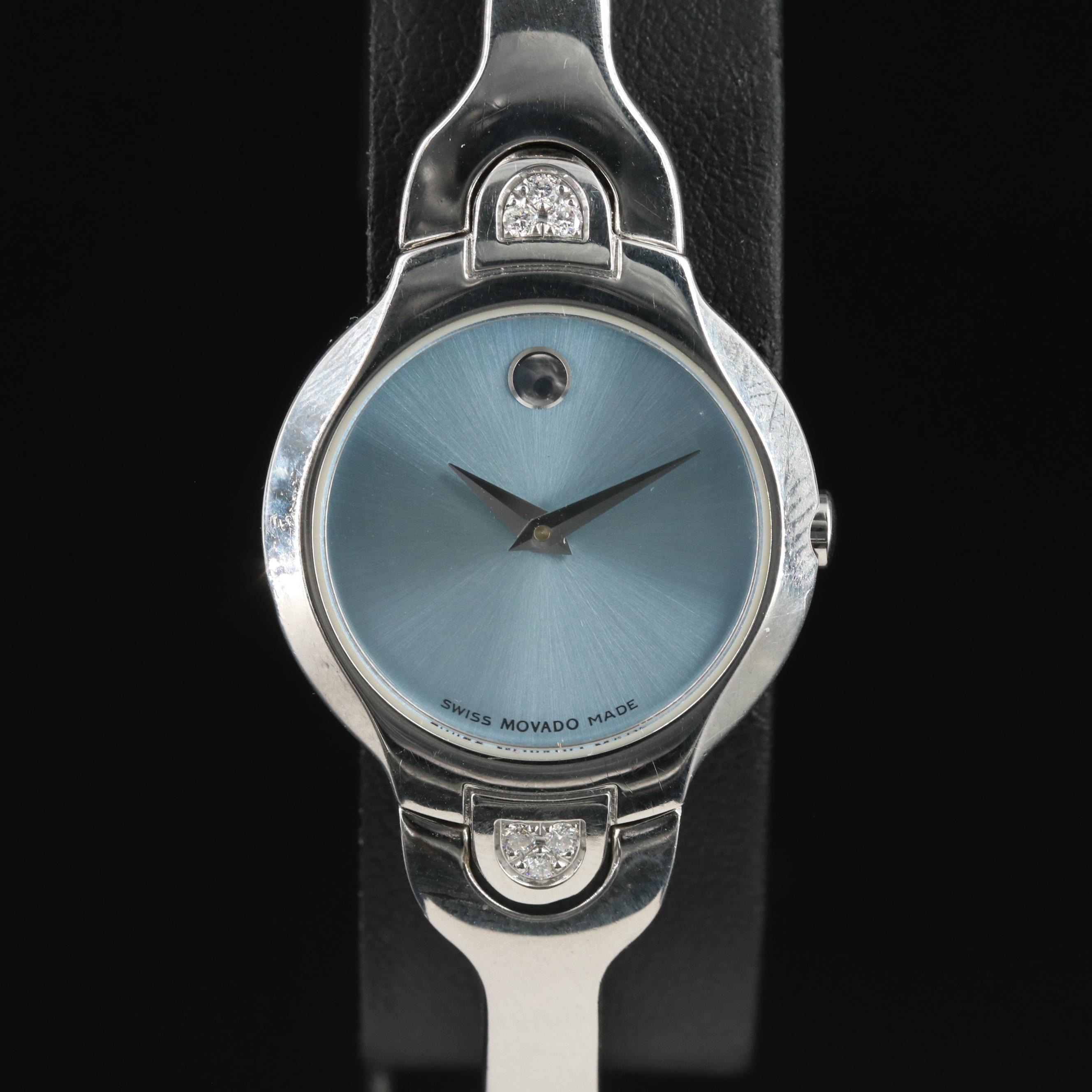 Movado Diamond Stainless Steel Bracelet Watch