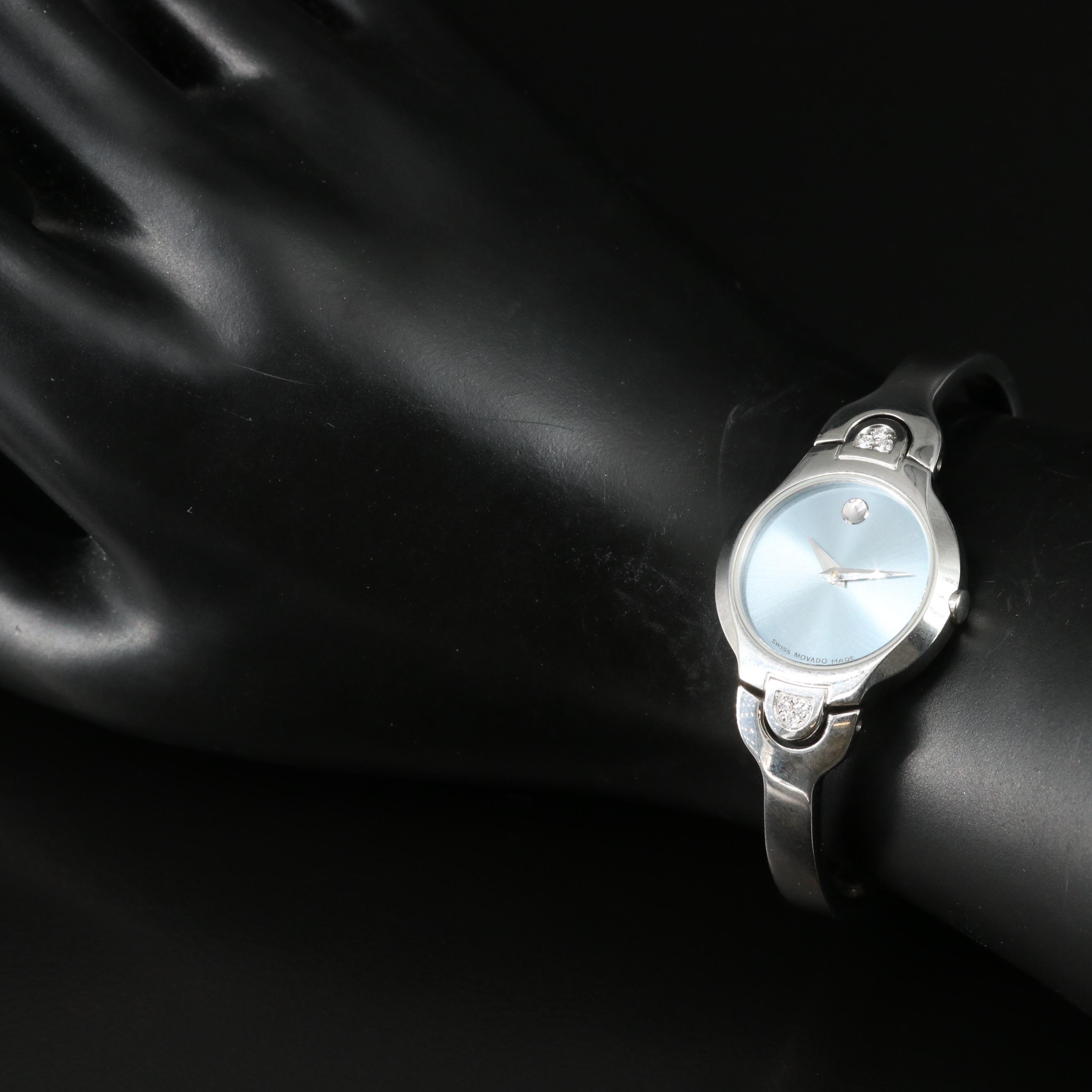 Movado Diamond Stainless Steel Bracelet Watch