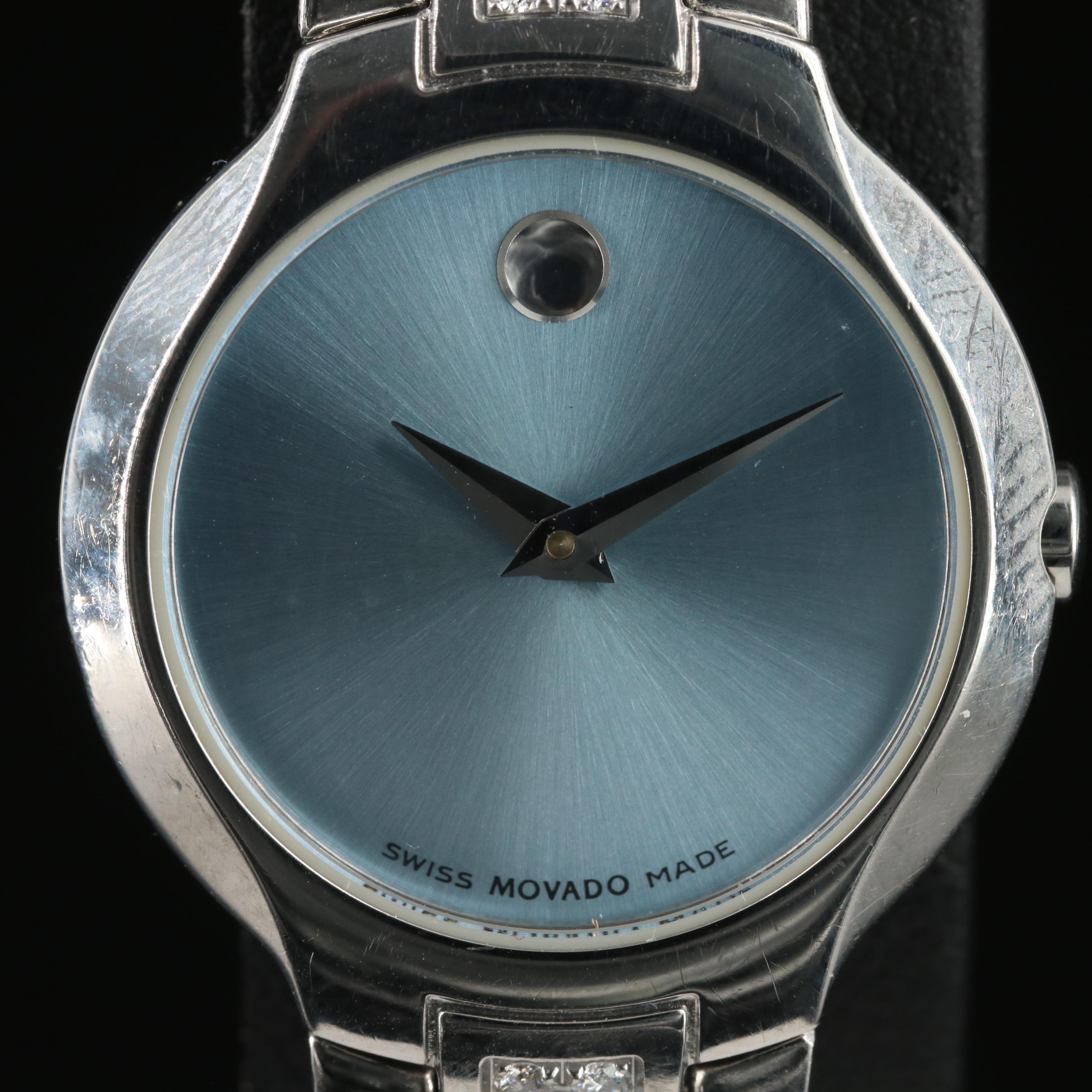 Movado Diamond Stainless Steel Bracelet Watch