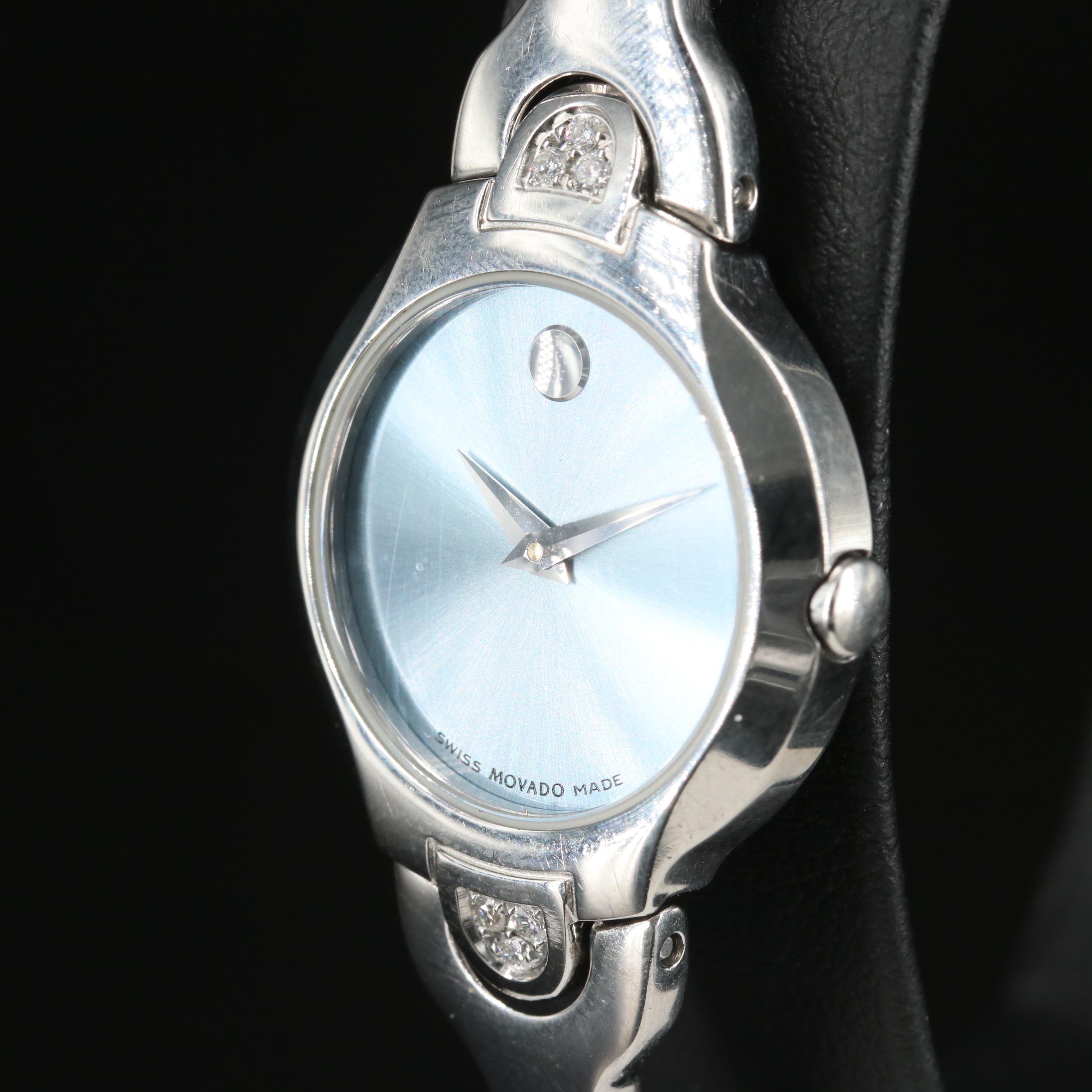 Movado Diamond Stainless Steel Bracelet Watch