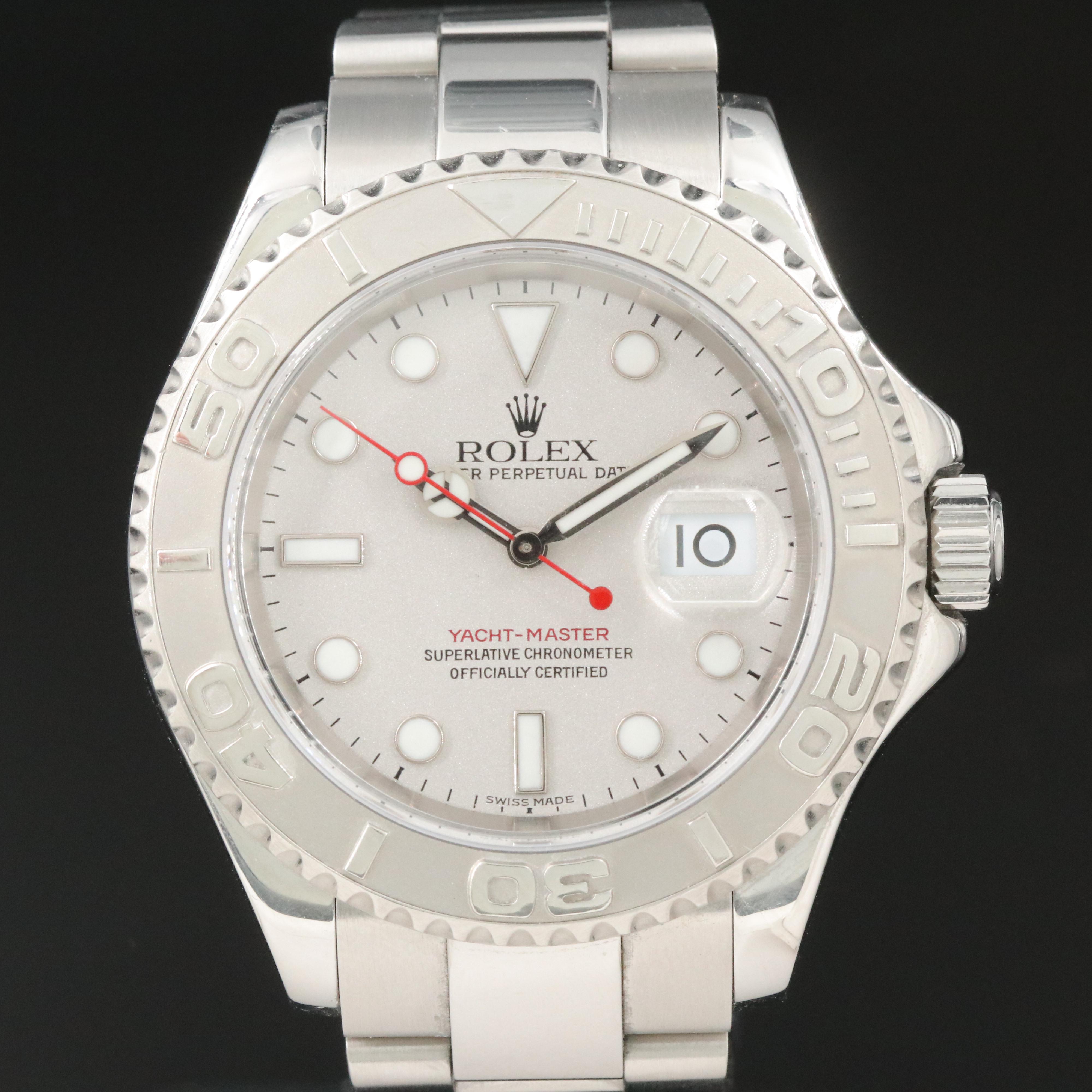 2001 Rolex Yacht-Master Platinum Dial Watch