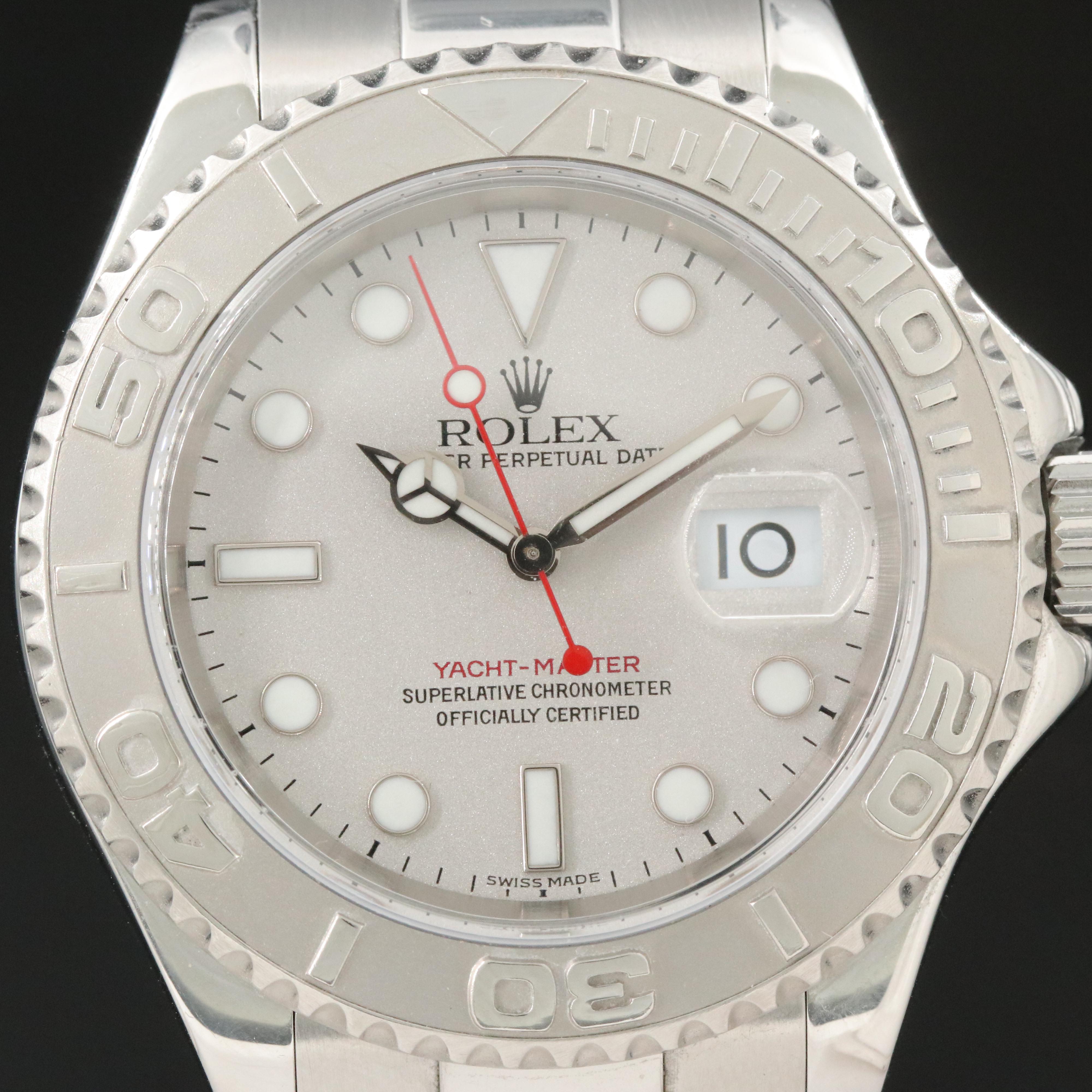 2001 Rolex Yacht-Master Platinum Dial Watch