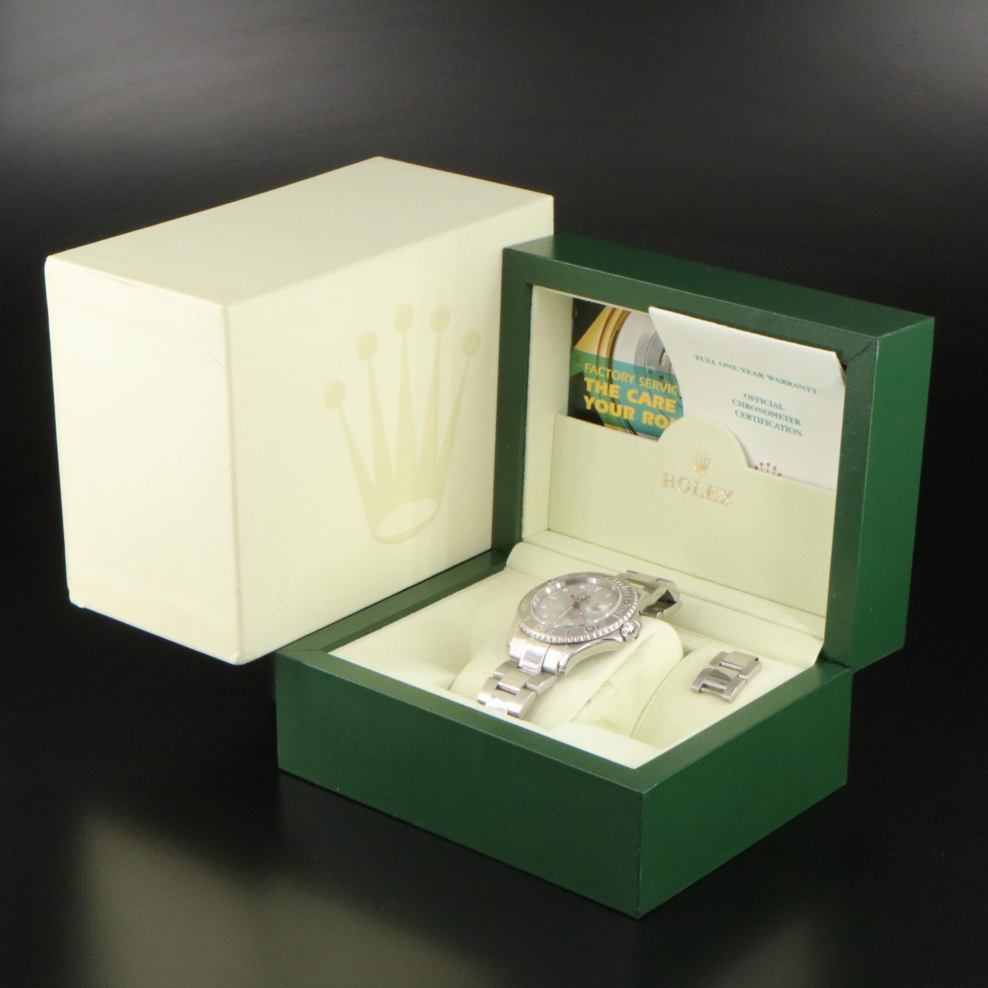 2001 Rolex Yacht-Master Platinum Dial Watch