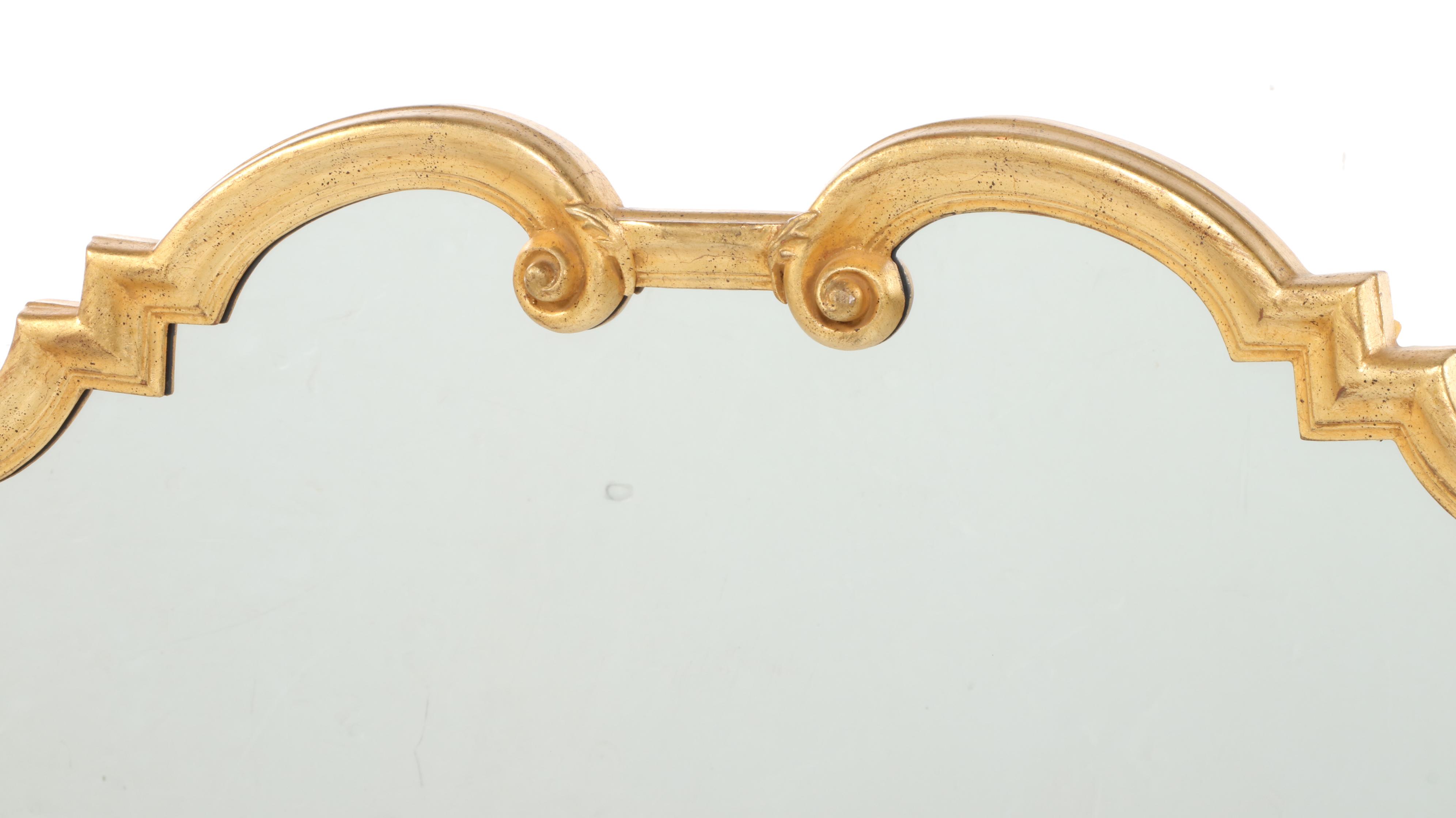 La Barge Italian Made Giltwood Scrolling Wall Mount Mirror