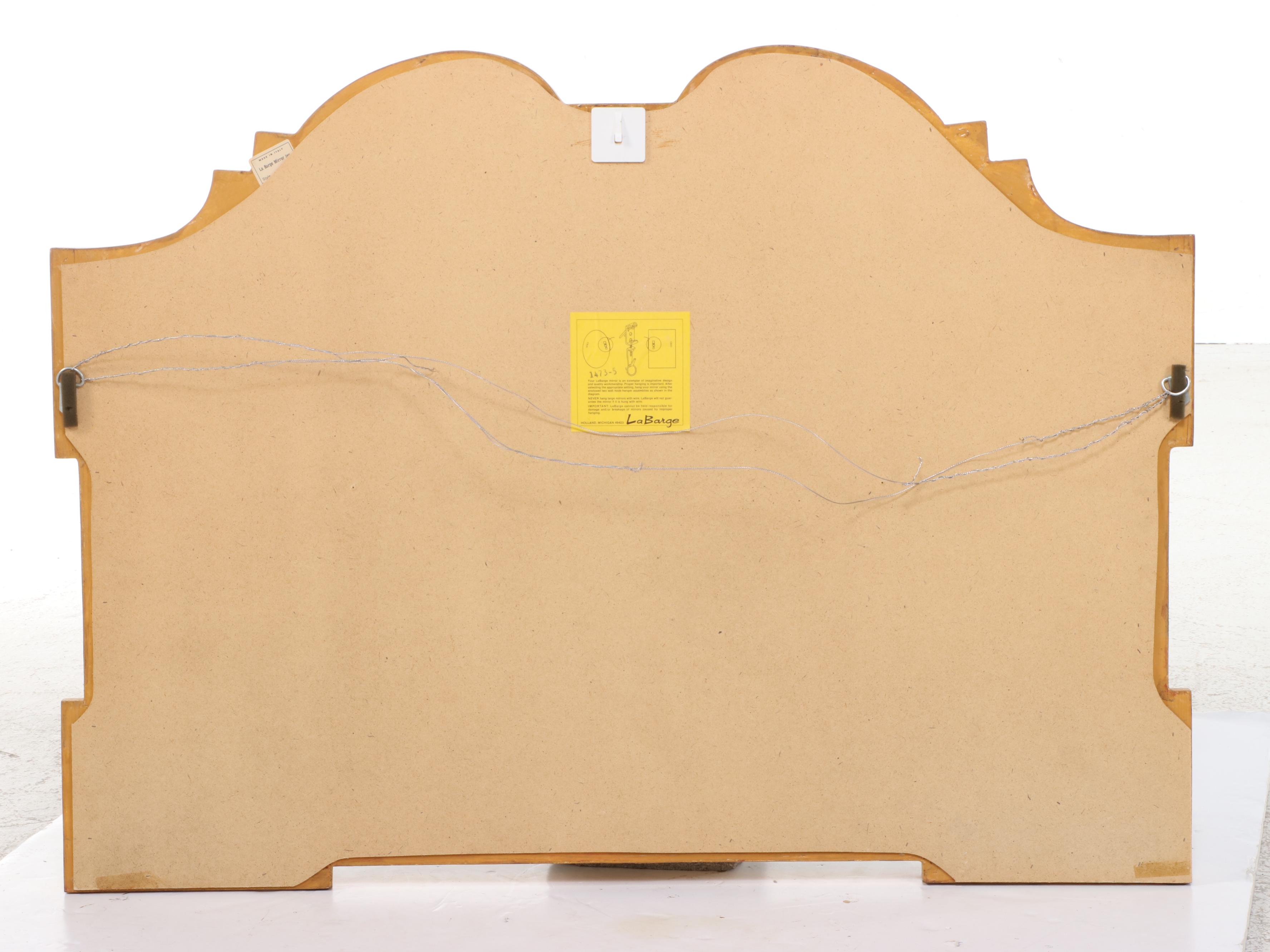 La Barge Italian Made Giltwood Scrolling Wall Mount Mirror