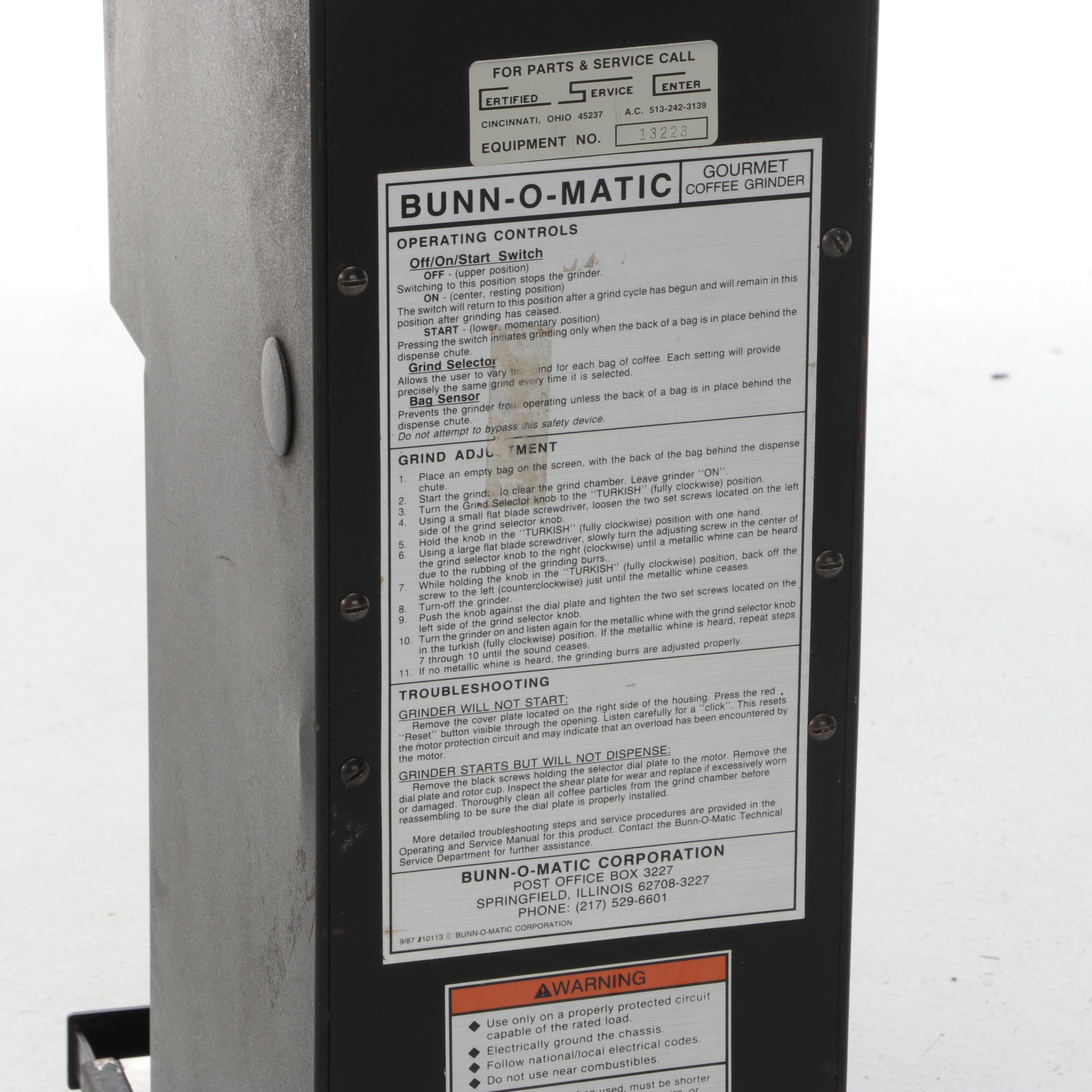 Bunn-O-Matic Bunn G2-T Gourmet Coffee Grinder