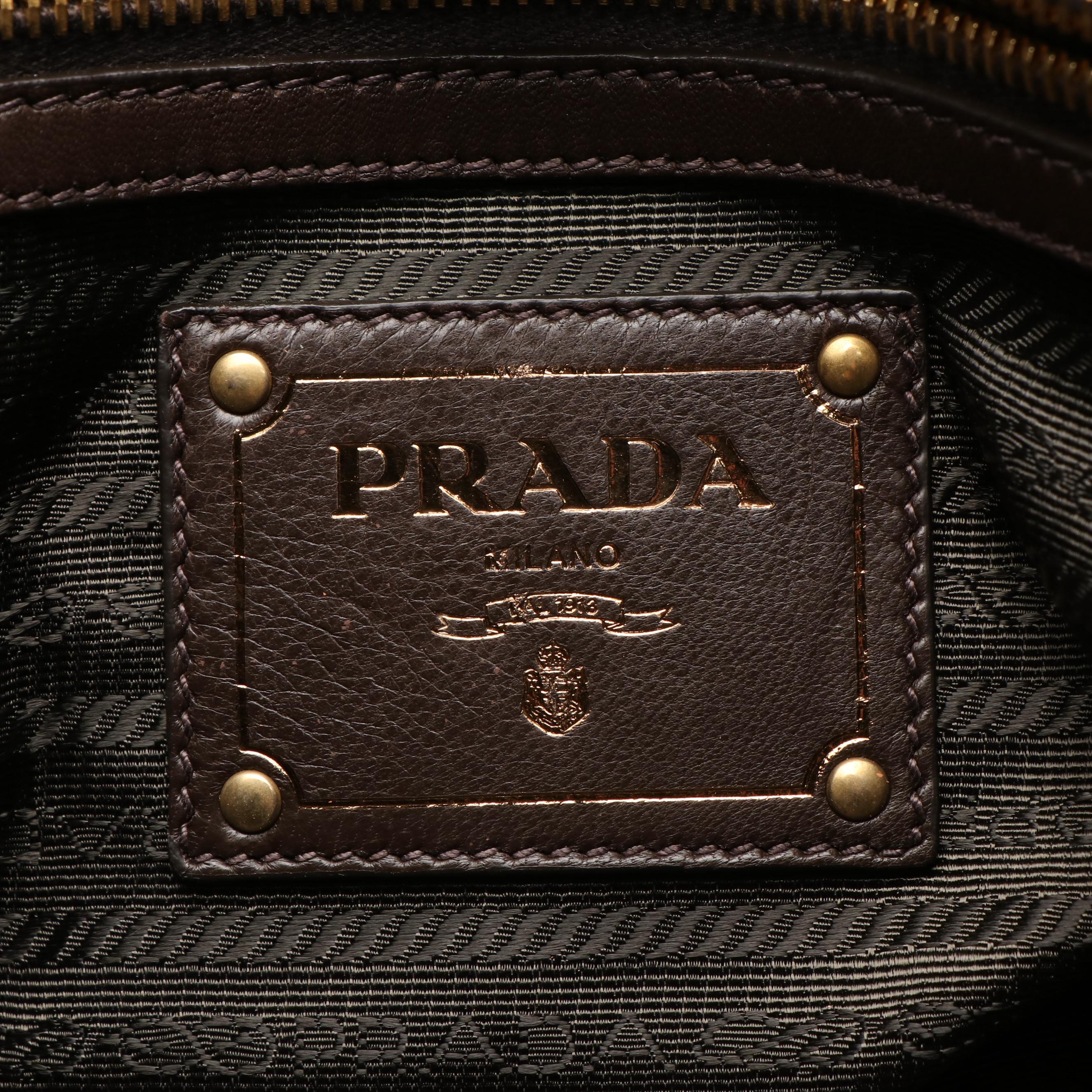 Prada Handbag in Tessuto Nylon and Nappa Gaufre Leather