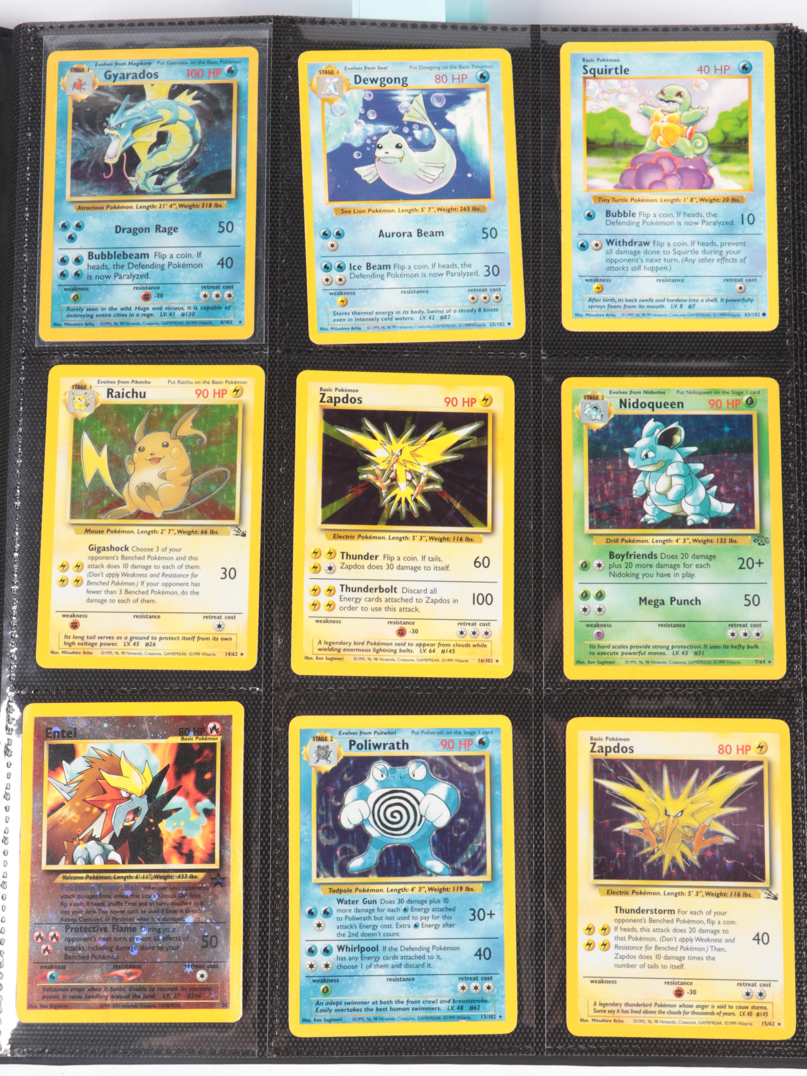 Pokémon Card Collection Featuring Shadowless and Holos with Price Guide