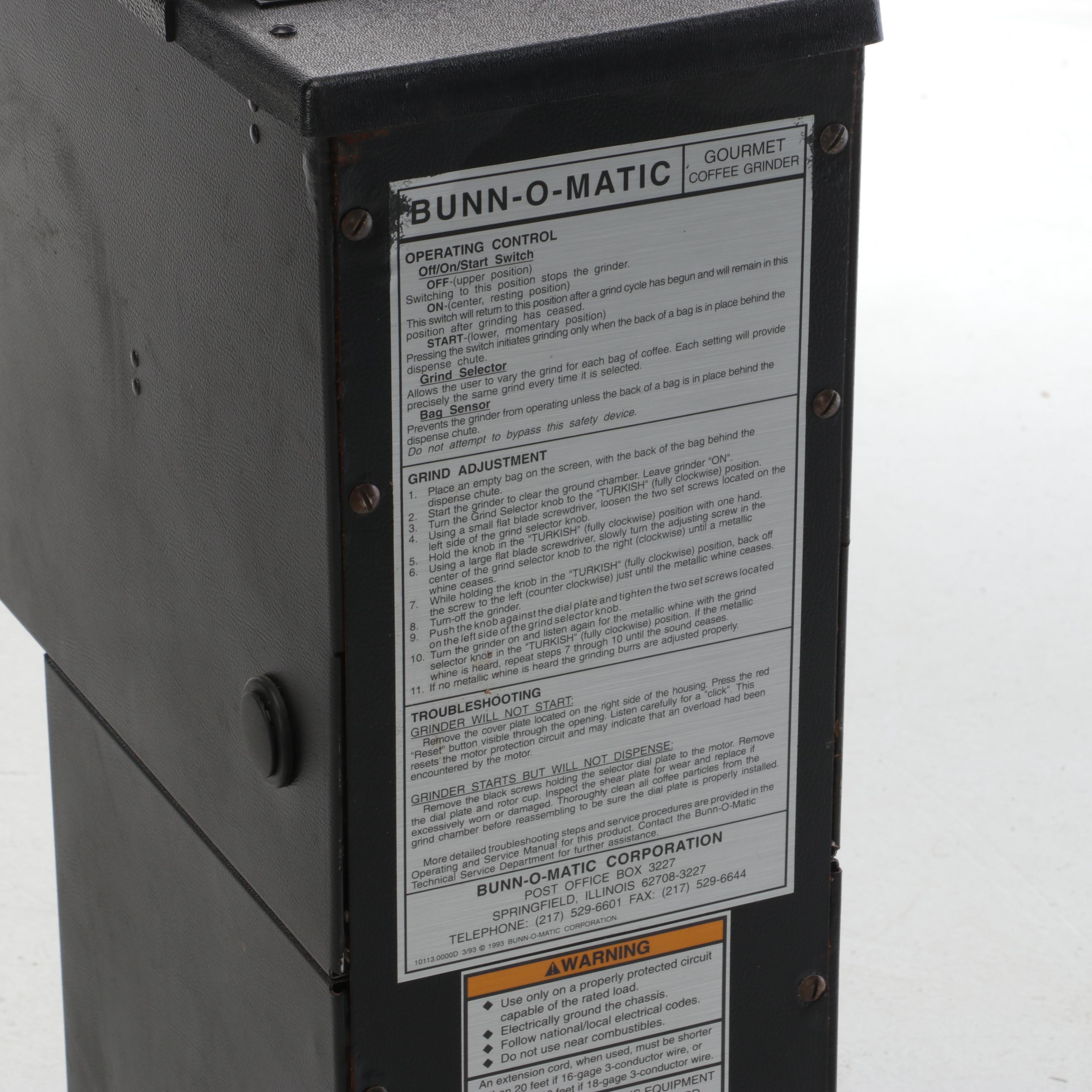 Bunn-O-Matic Bunn G2-T Gourmet Coffee Grinder