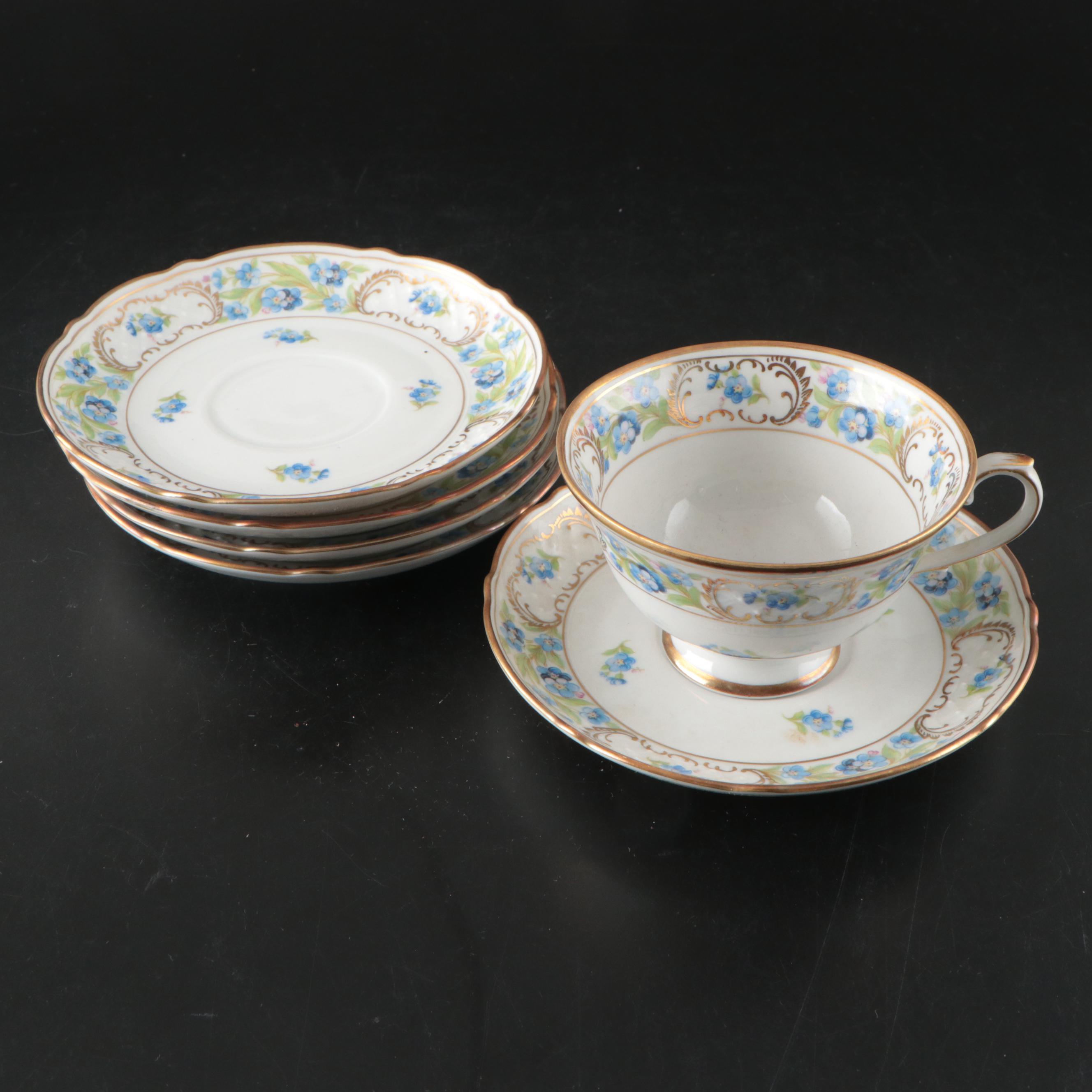 Herend "Chinese Bouquet Rust" Porcelain Saucers with Other Tableware