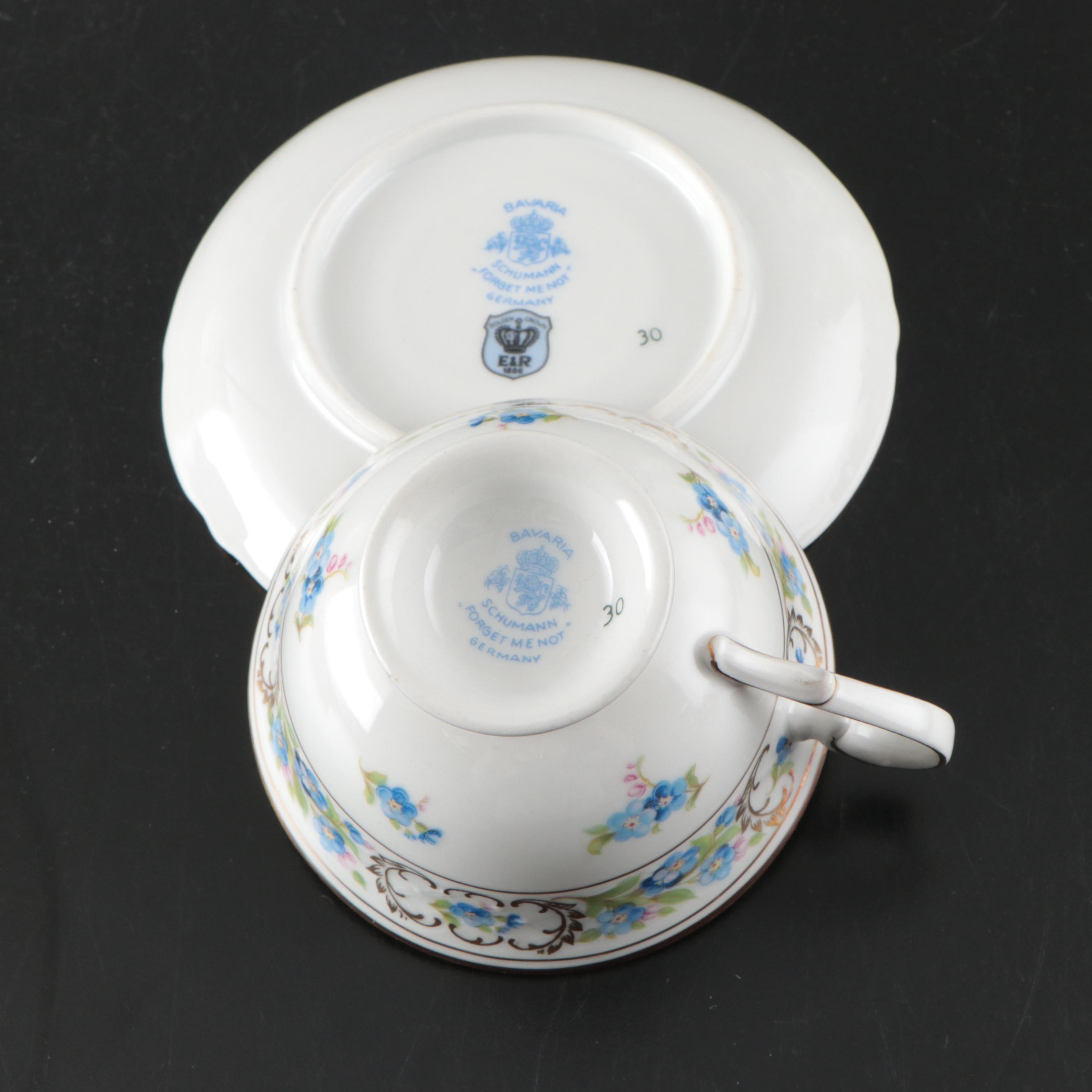 Herend "Chinese Bouquet Rust" Porcelain Saucers with Other Tableware