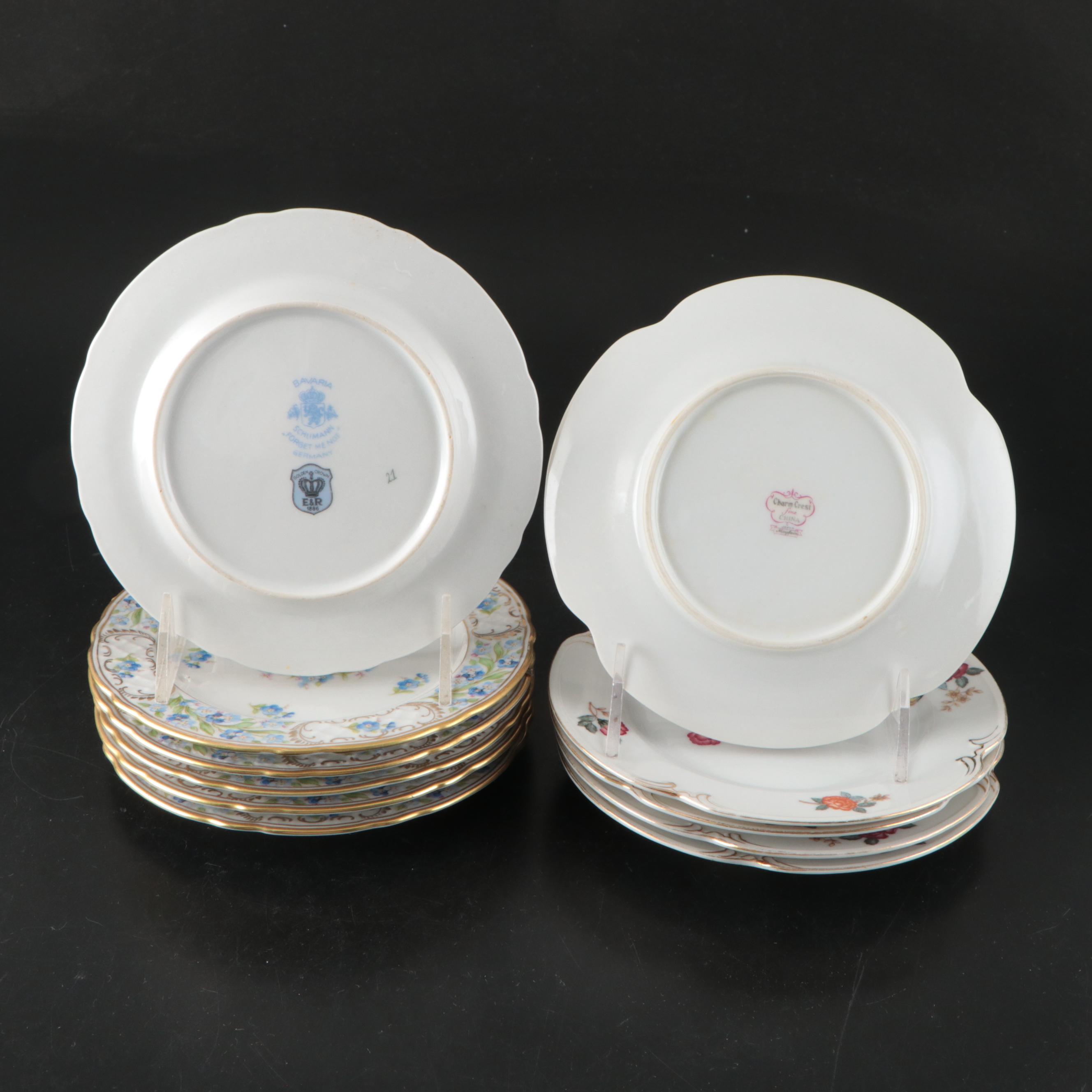 Herend "Chinese Bouquet Rust" Porcelain Saucers with Other Tableware
