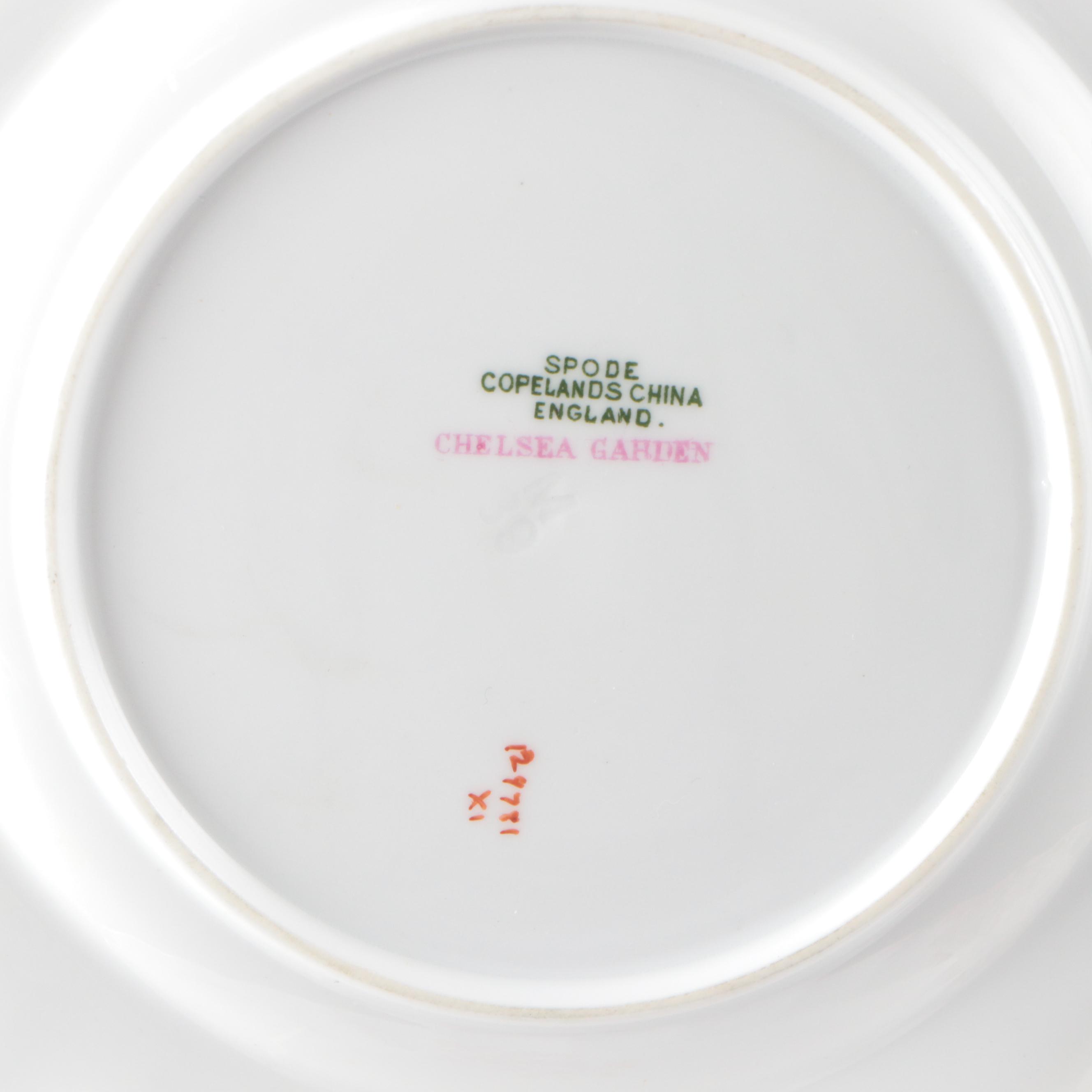 Herend "Chinese Bouquet Rust" Porcelain Saucers with Other Tableware