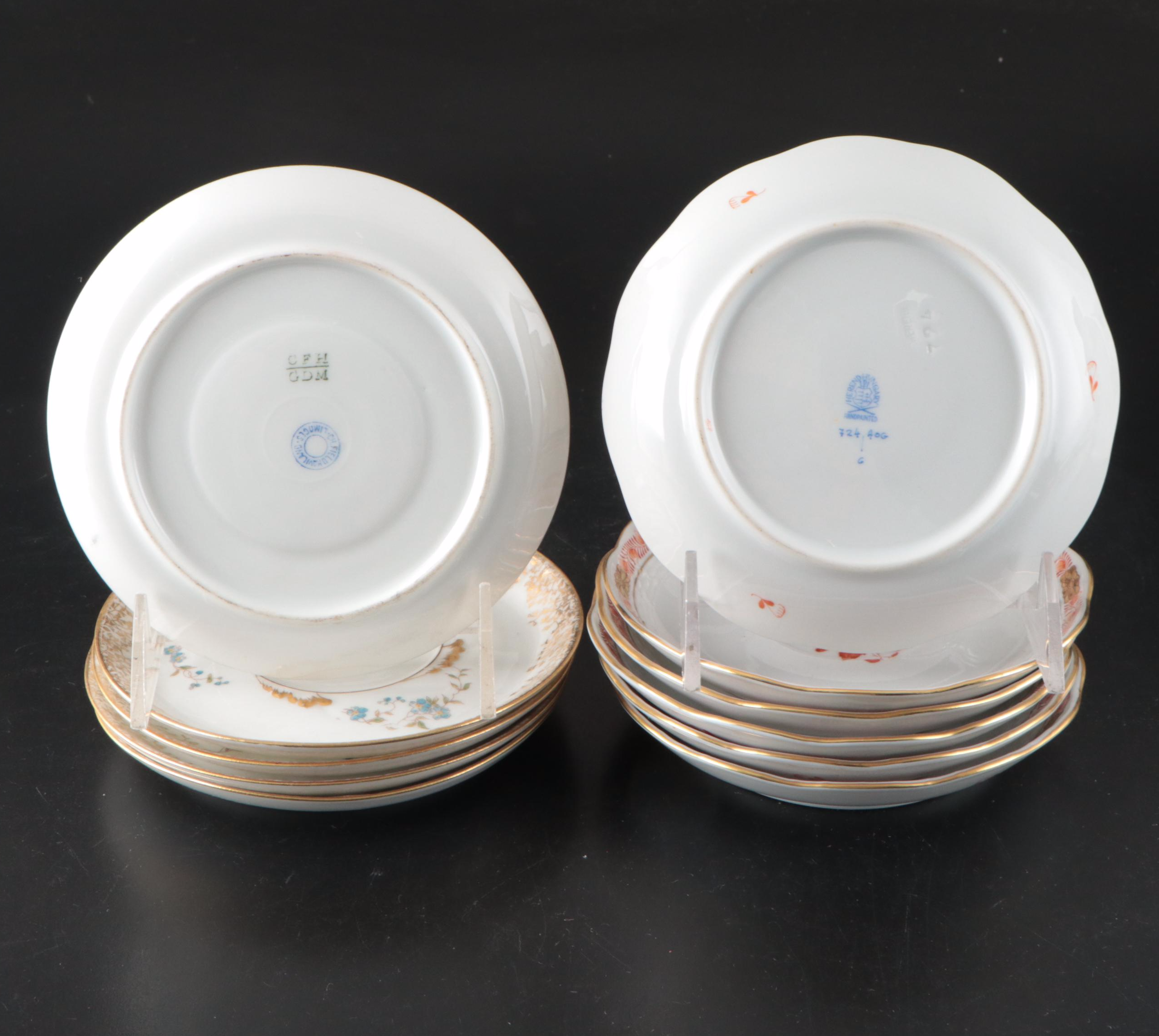 Herend "Chinese Bouquet Rust" Porcelain Saucers with Other Tableware