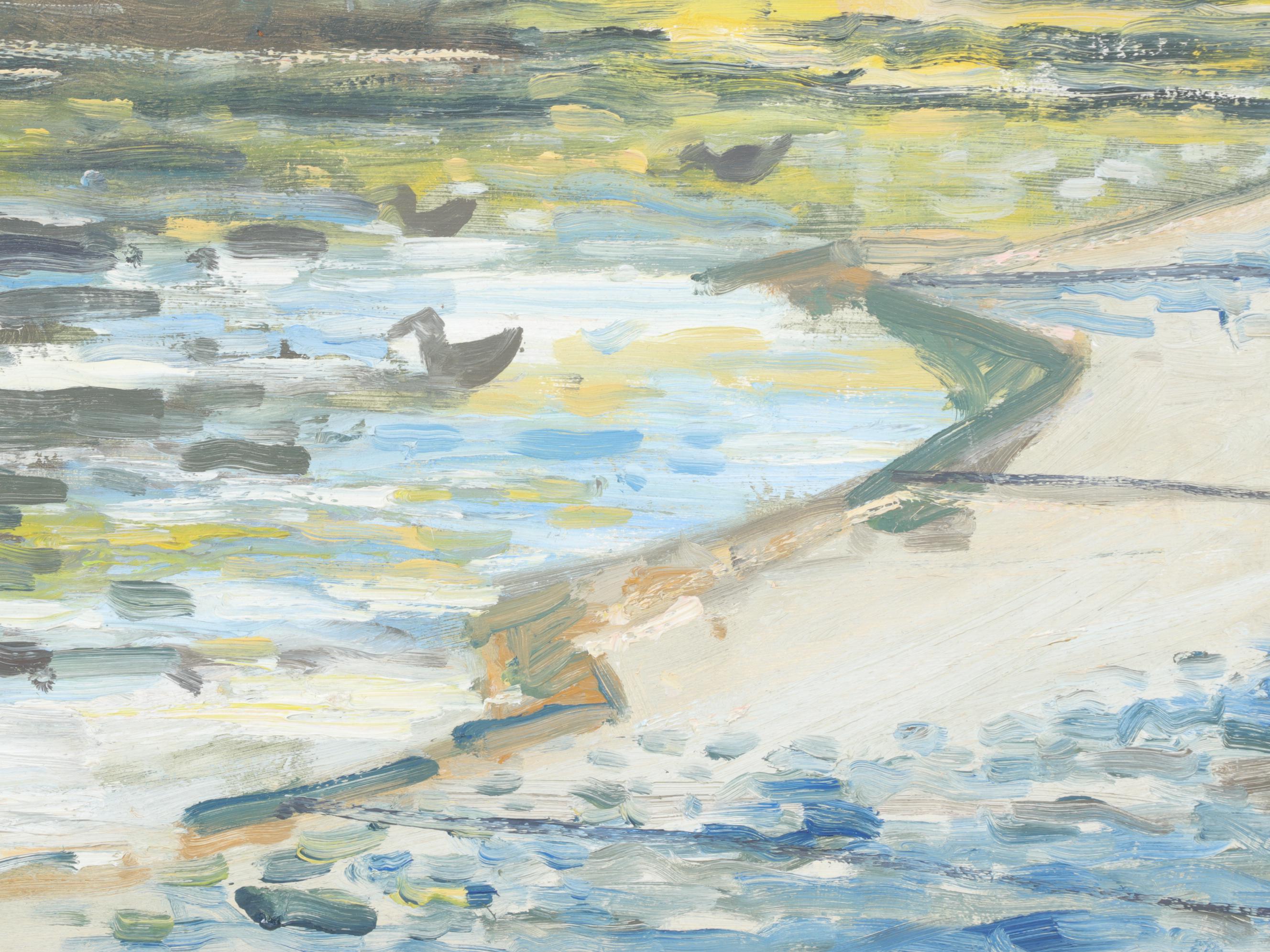 Bob Ragland Impressionistic Oil Painting Of Creekside Landscape