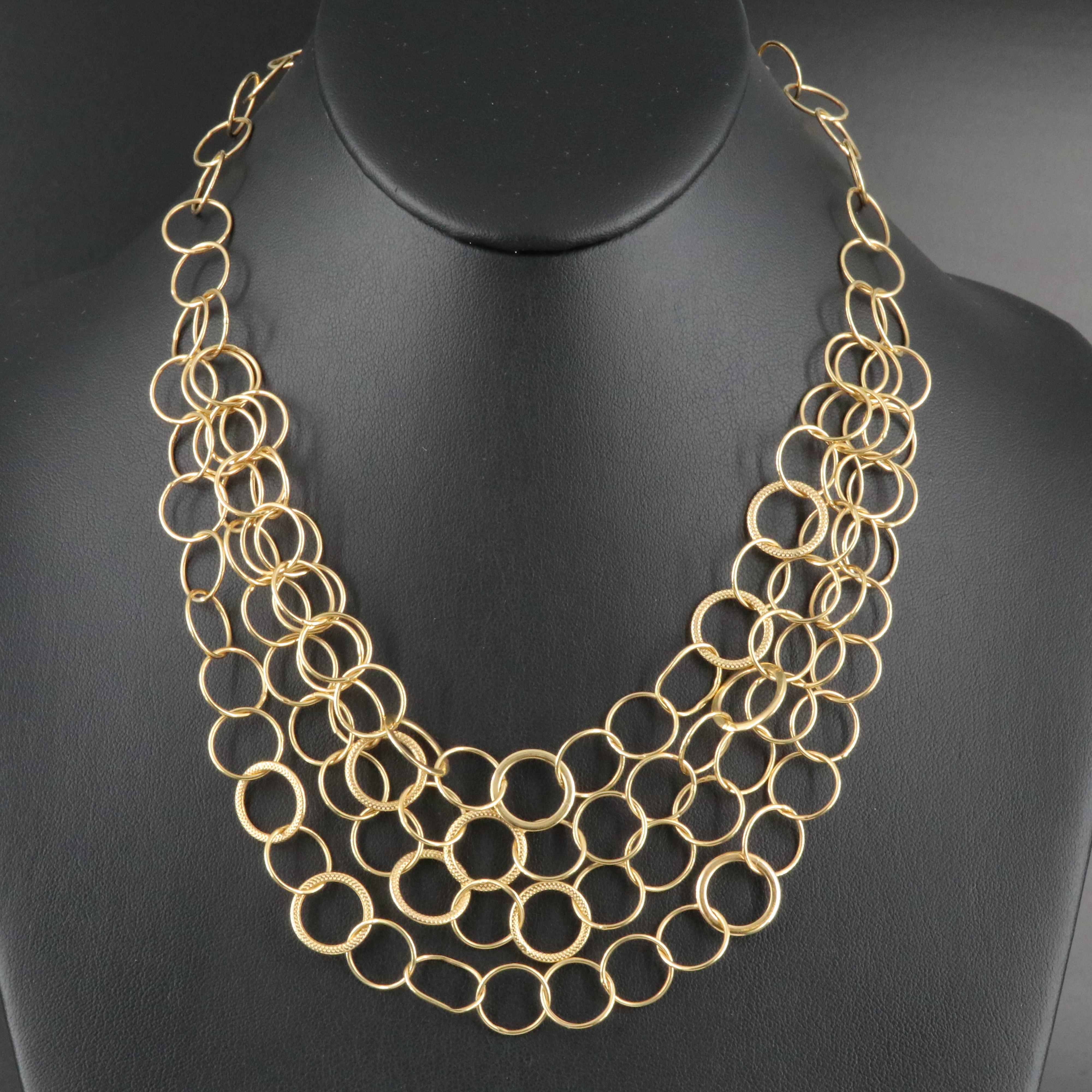 14K Layered Circle Link Necklace