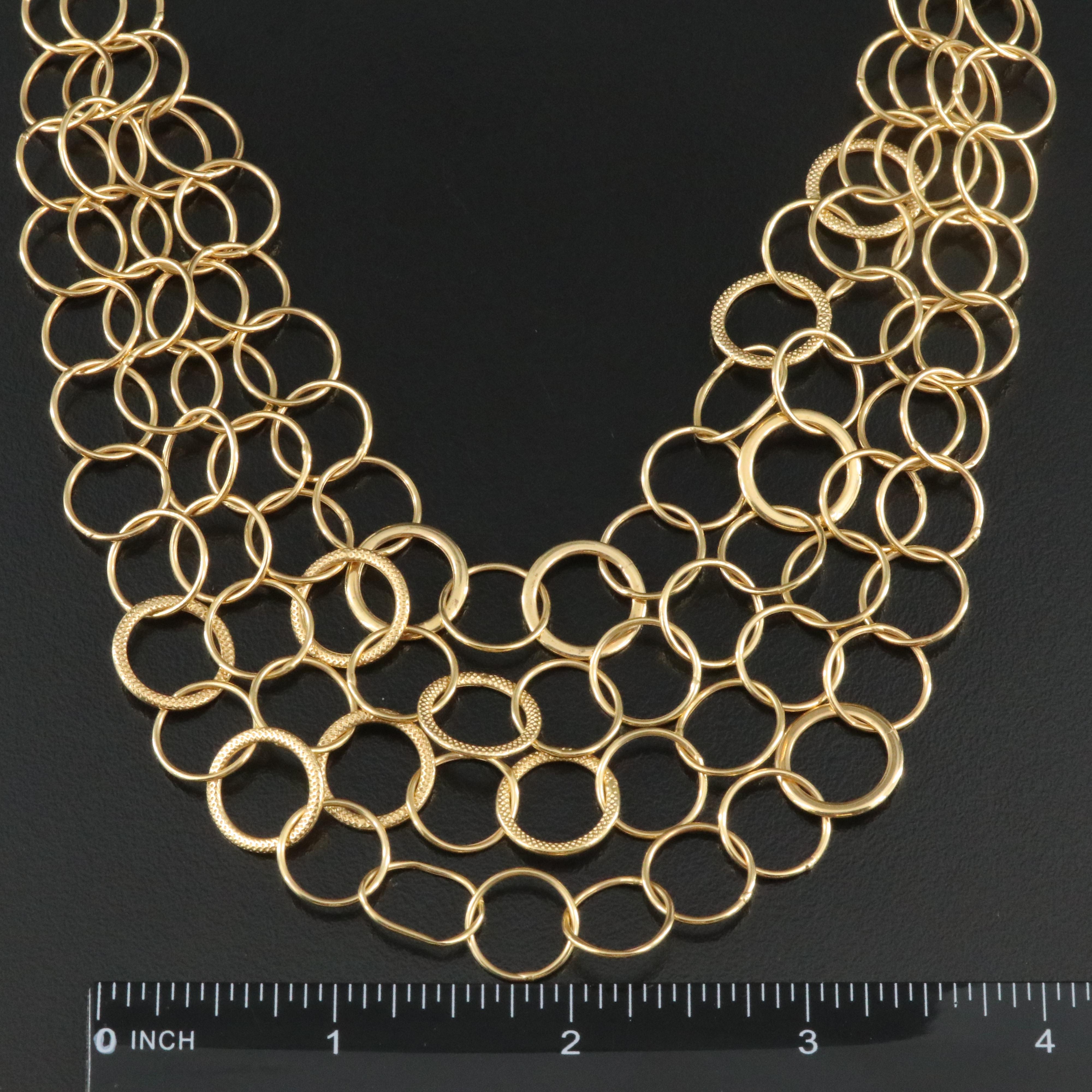 14K Layered Circle Link Necklace