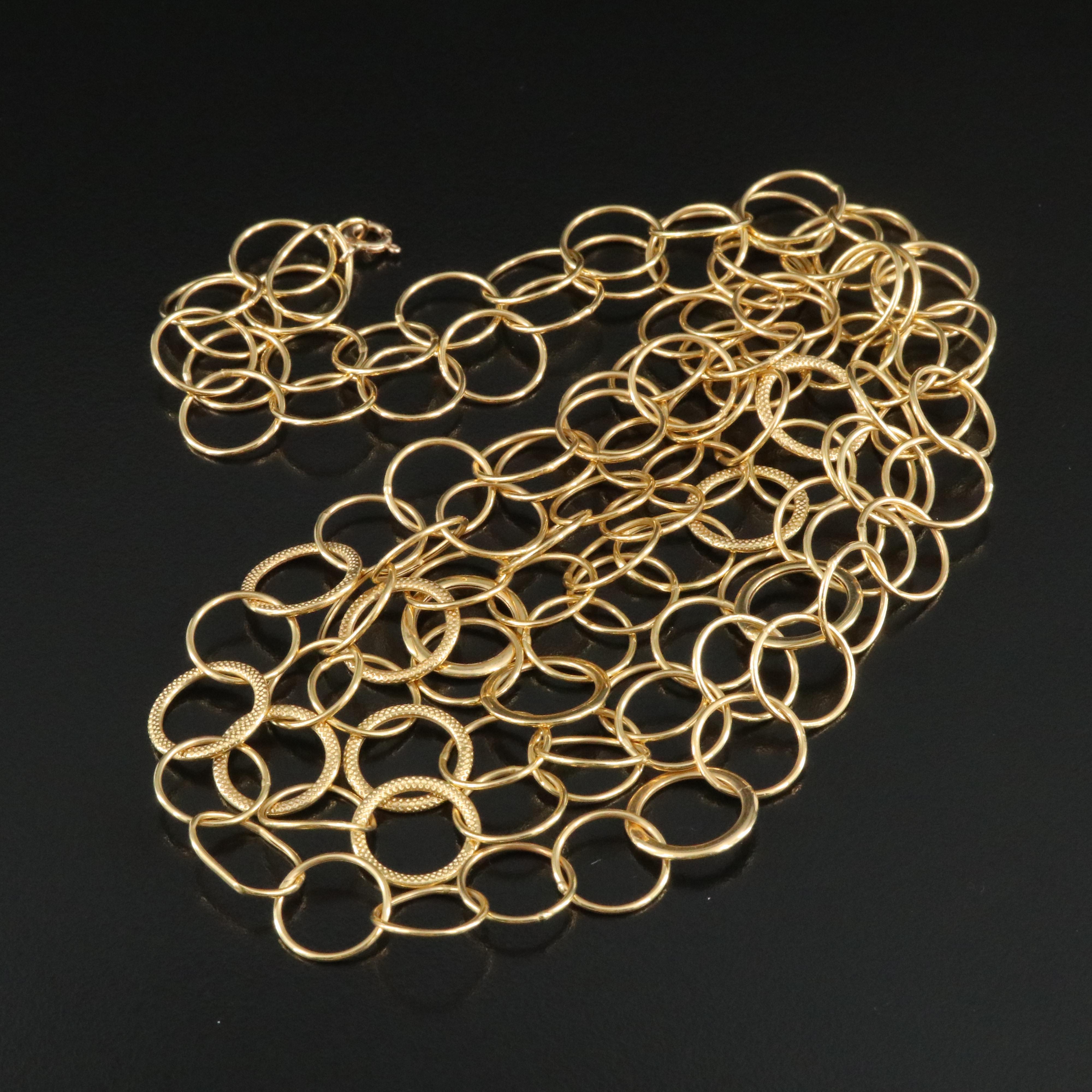 14K Layered Circle Link Necklace