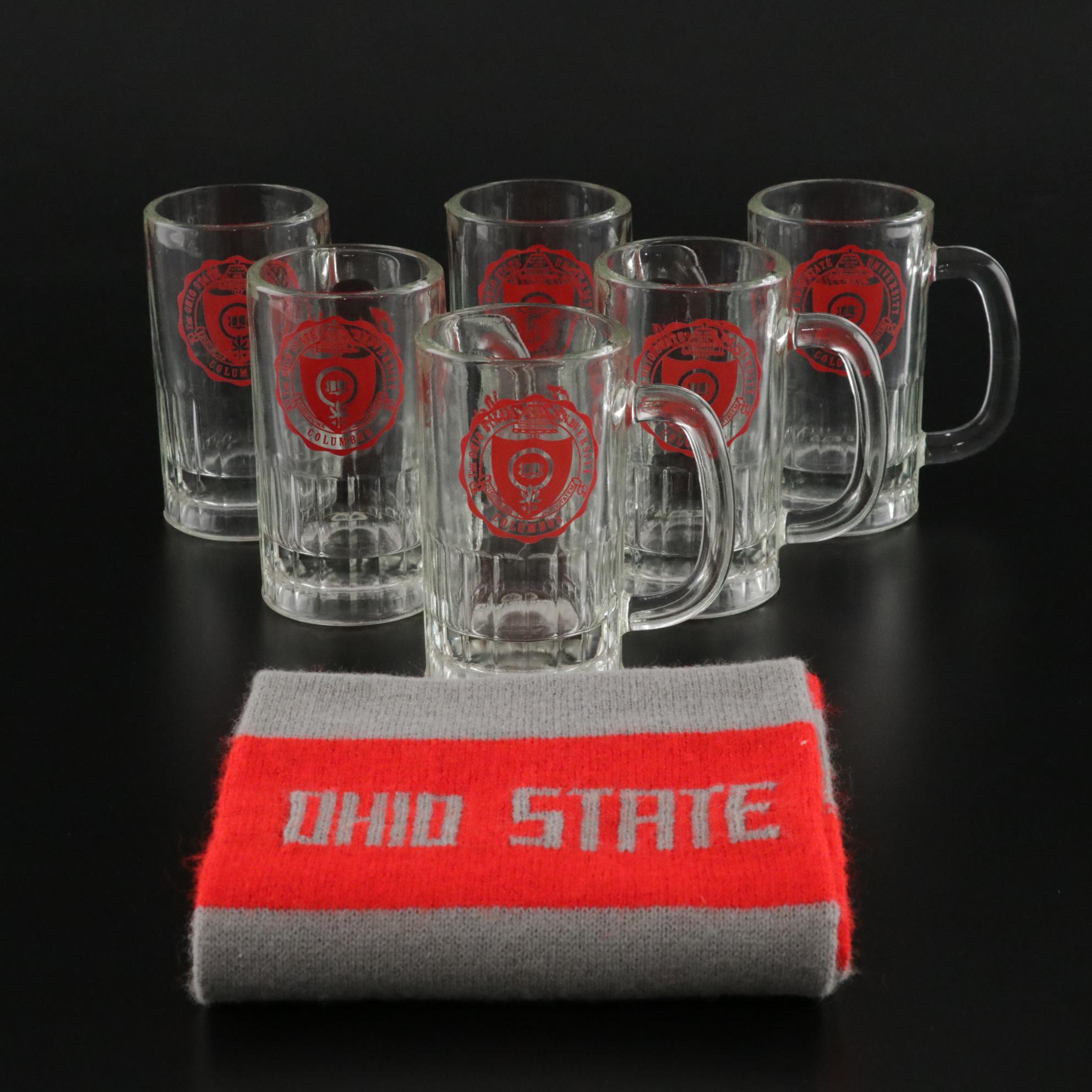 The Ohio State University "Friendly" Restaurant Mugs & Old School Striped Scarf