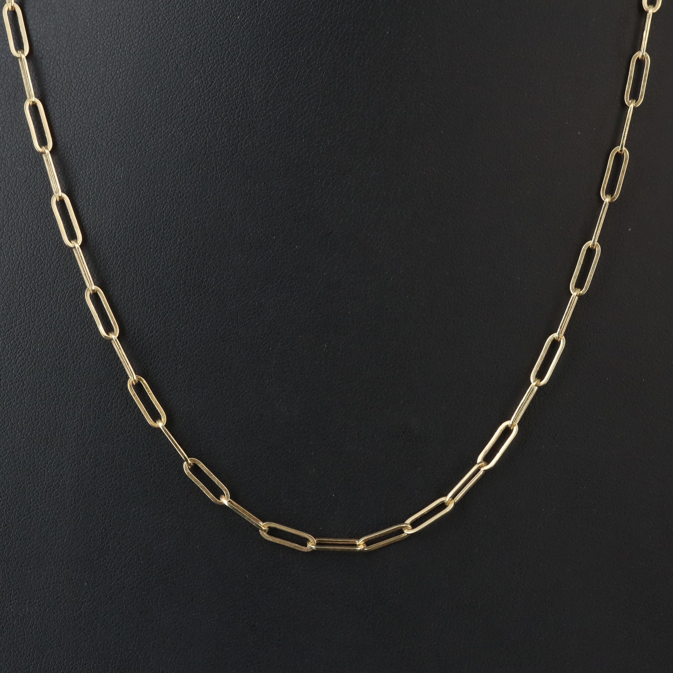 10K Paper Clip Link Necklace