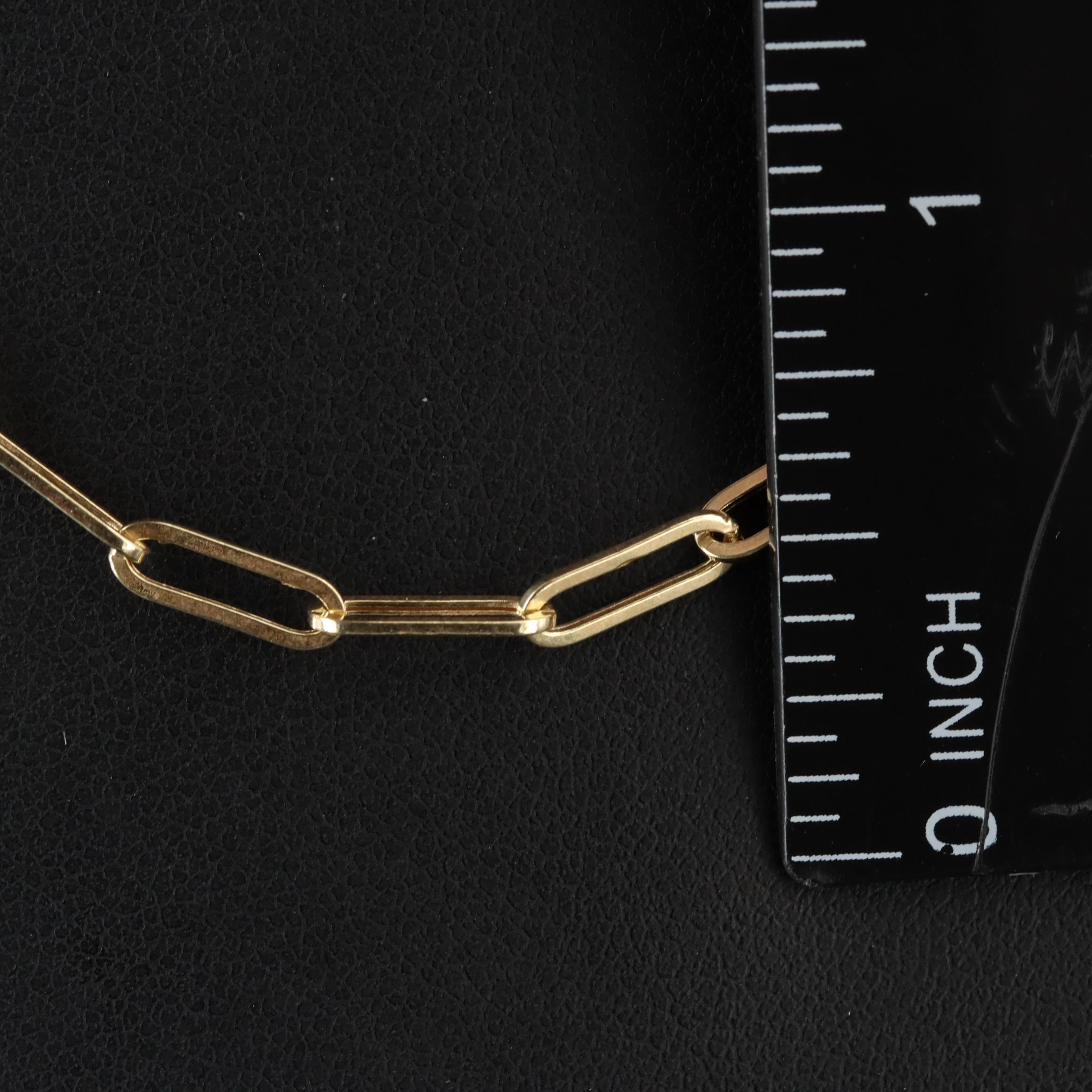10K Paper Clip Link Necklace