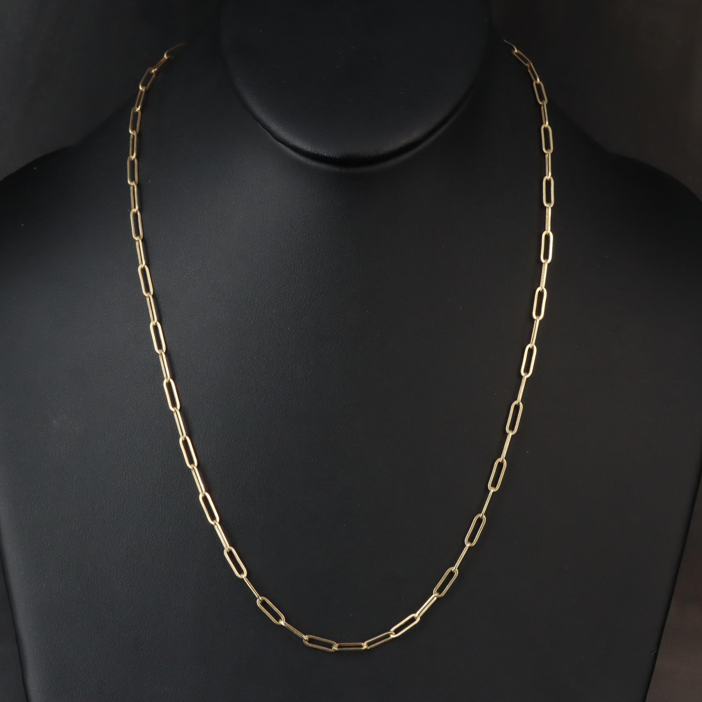 10K Paper Clip Link Necklace