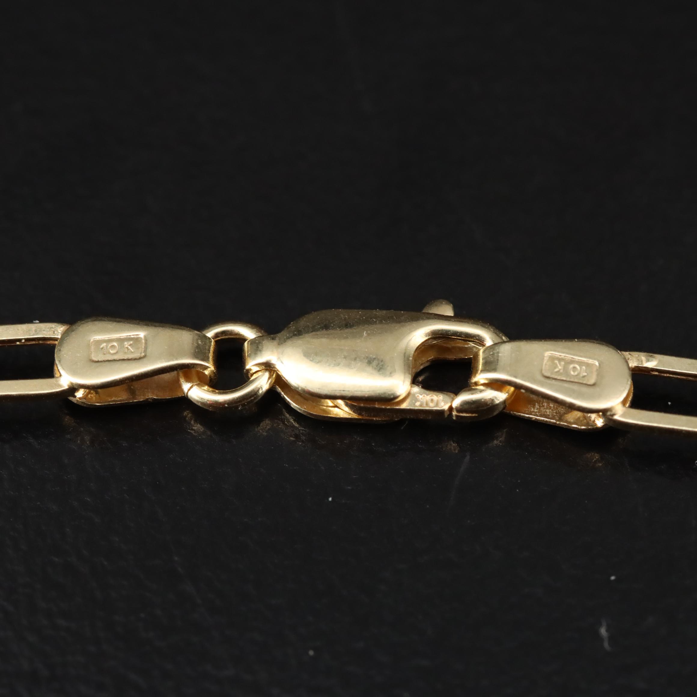 10K Paper Clip Link Necklace