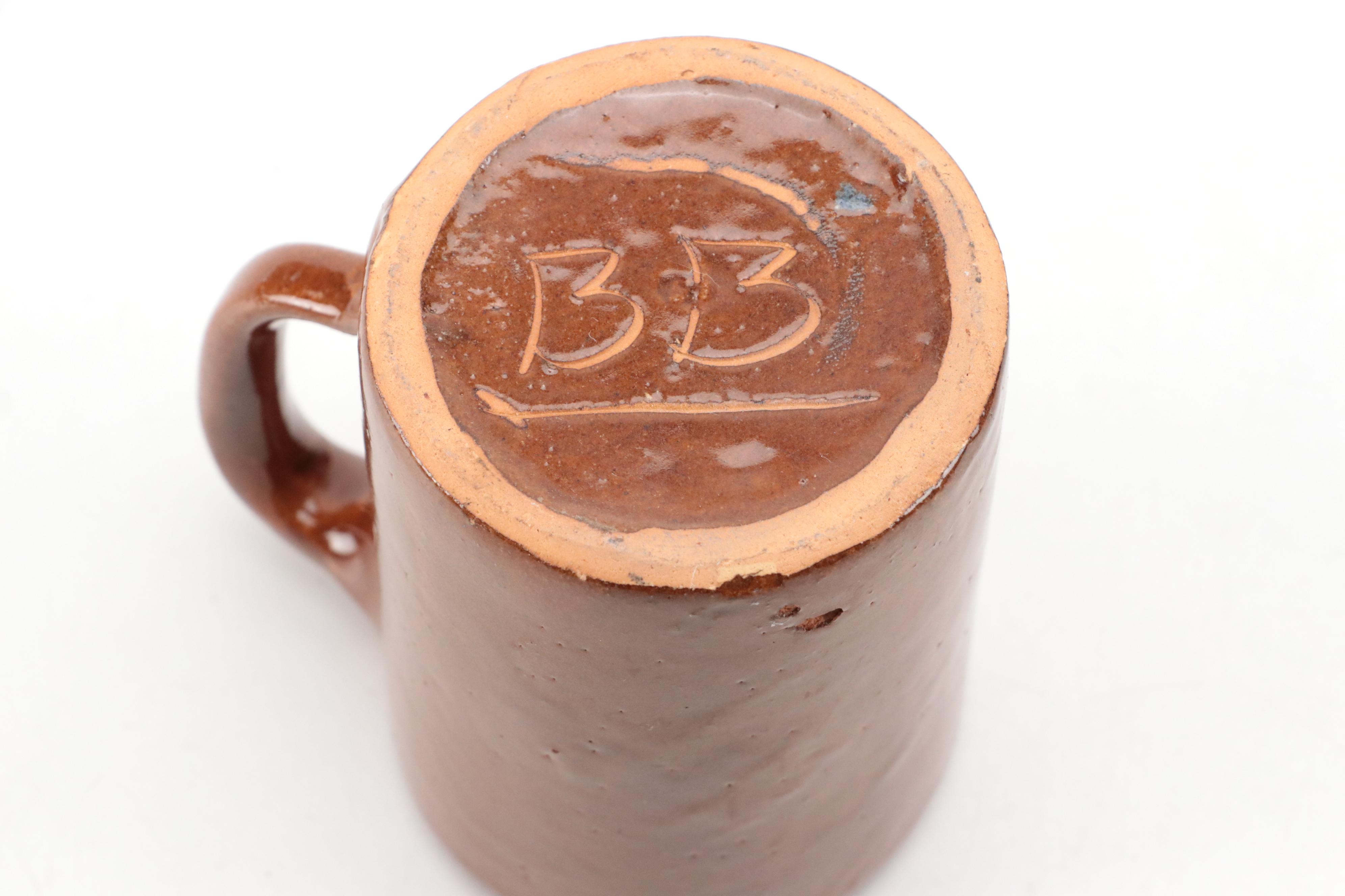 Bybee Pottery Chambersticks, Mug and Spongeware Collection, Mid-Late 20th C.