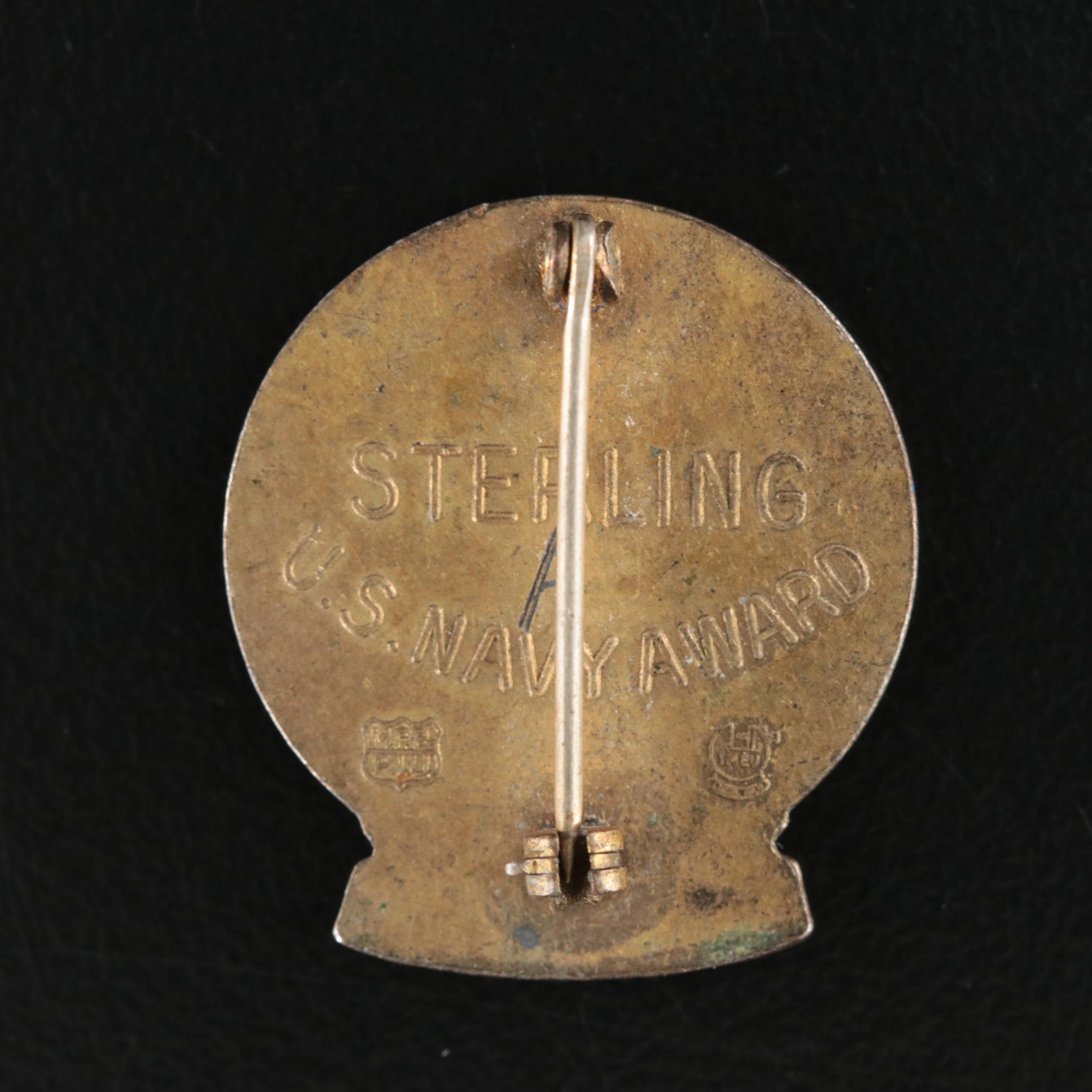 Sterling Enamel US Navy Award Pin