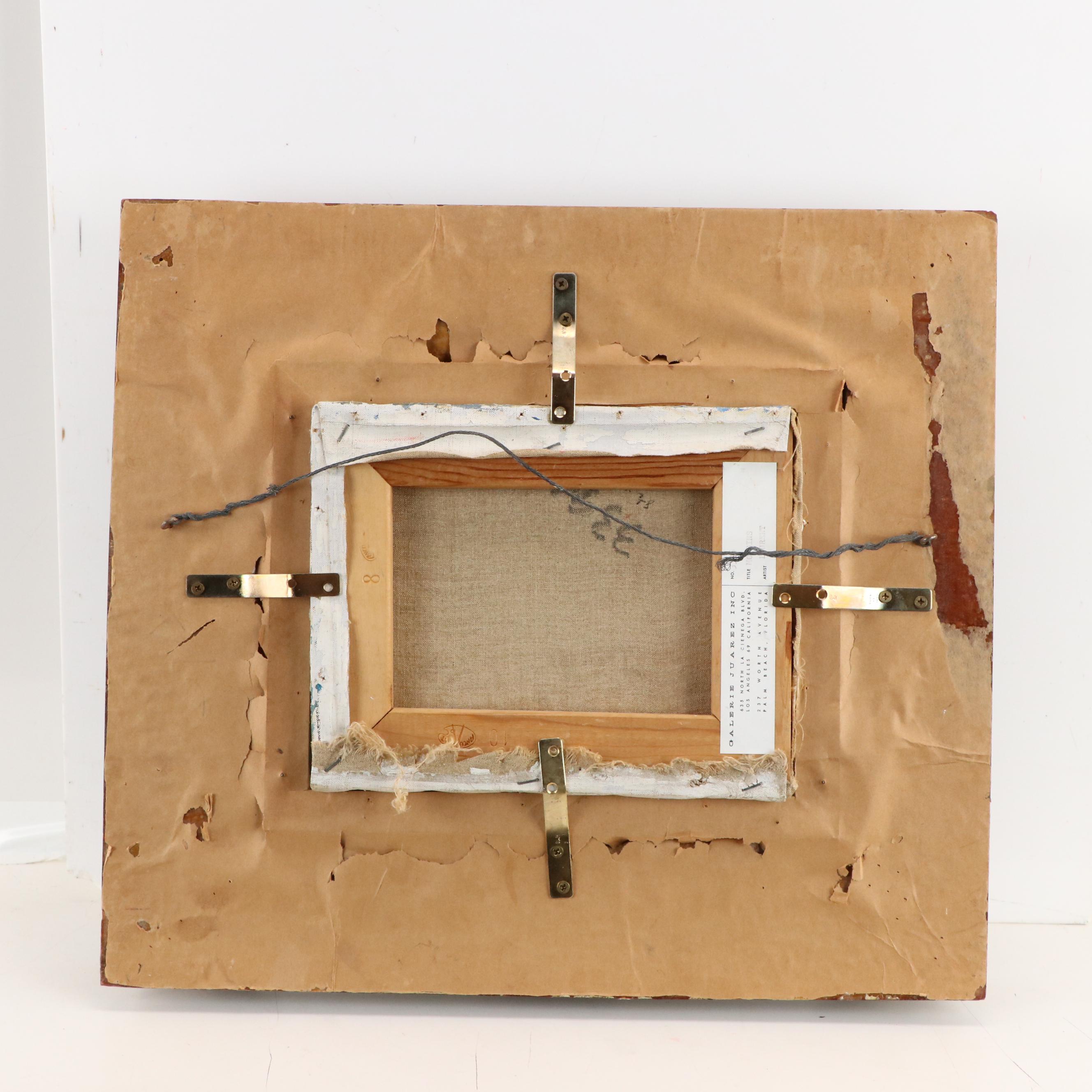 Maurice Laurent Oil Landscape Painting "Mougins," Mid-20th Century