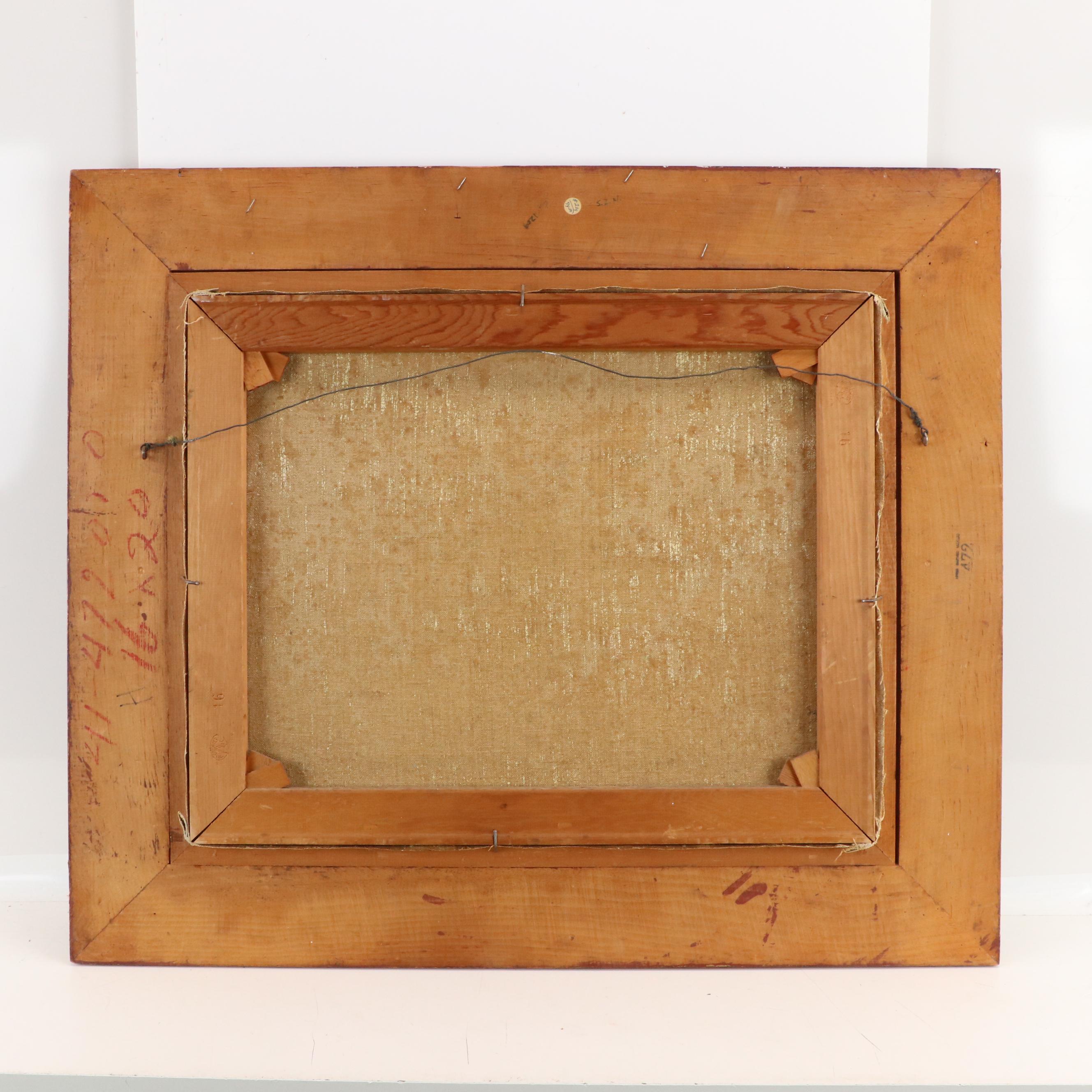 Oil Painting After Wladyslaw T. Chmielinski of Winter Street Scene