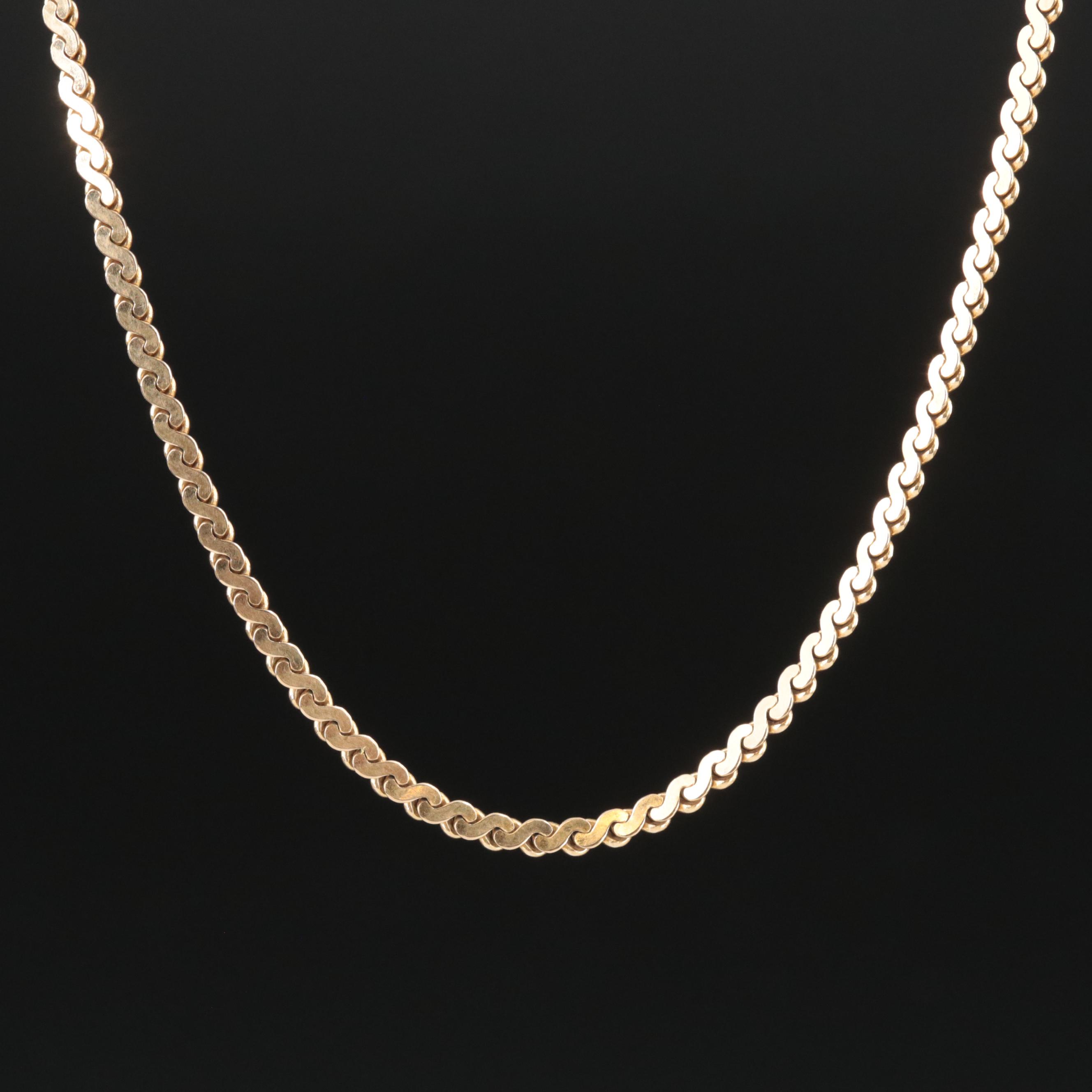 14K Serpentine Chain Necklace