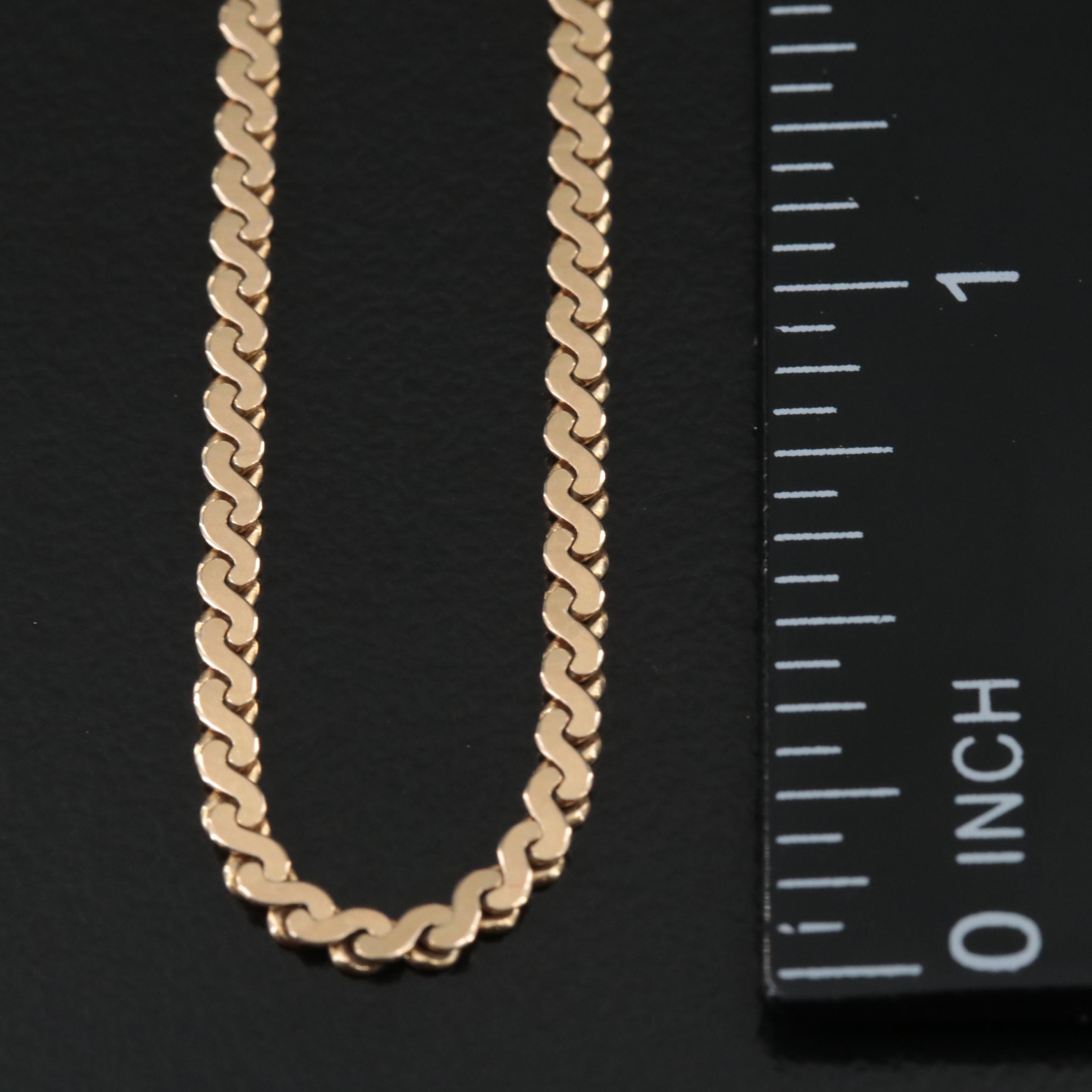 14K Serpentine Chain Necklace