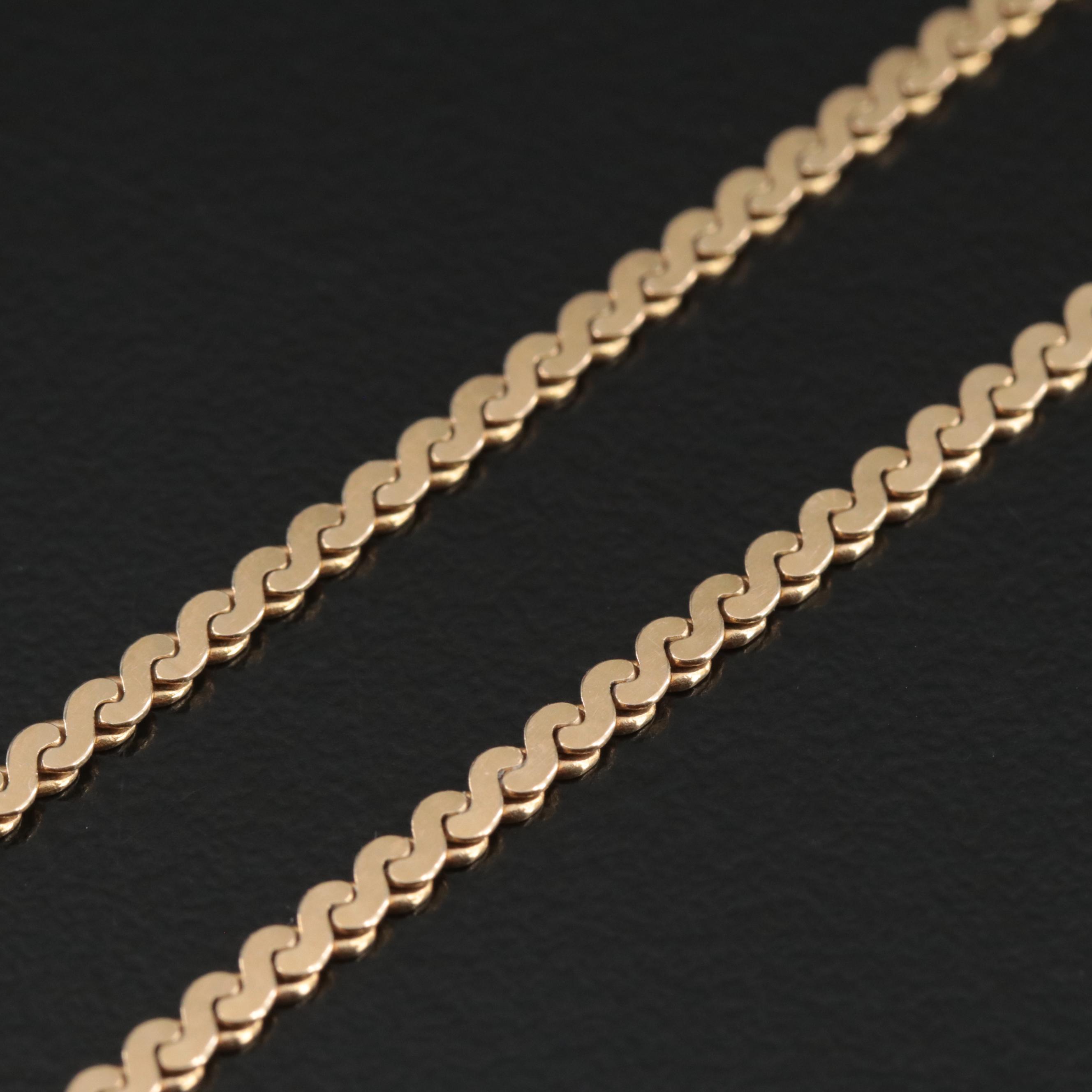 14K Serpentine Chain Necklace